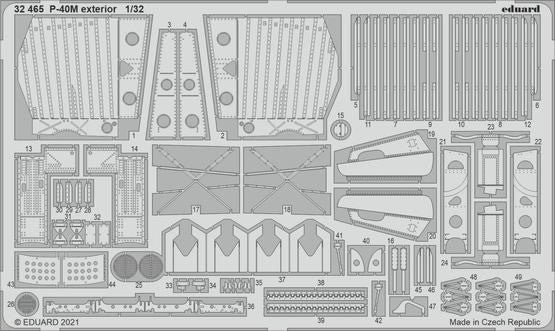 Eduard 32465 1/32 Aircraft- P40M Exterior for TSM