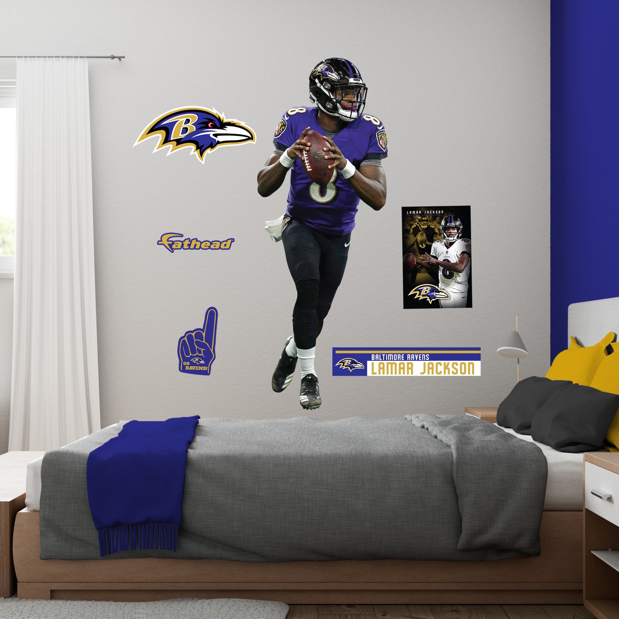 Lamar Jackson - RealBig Collection - Official NFL - Baltimore Ravens - Reusable Vinyl Wall Decals #1