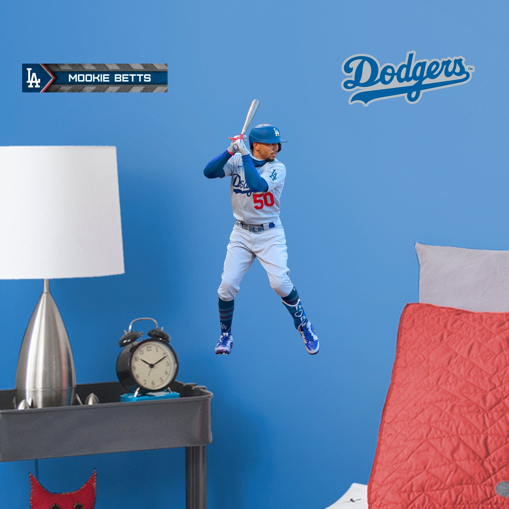 Mookie Betts - RealBig Collection - Official MLB - Los Angeles Dodgers - Reusable Vinyl Wall Decals #1