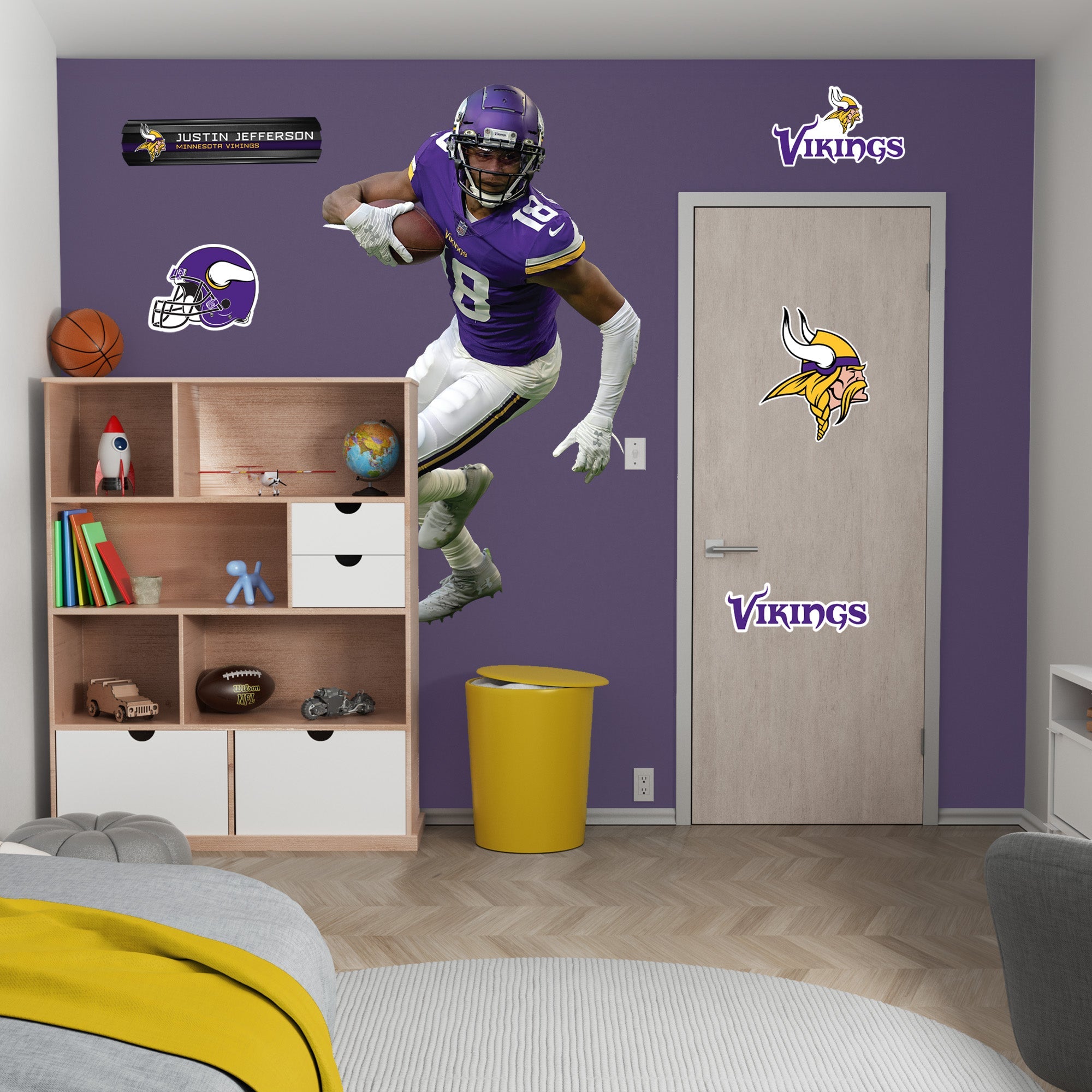 Justin Jefferson - RealBig Collection - Official NFL - Minnesota Vikings - Reusable Vinyl Wall Decals #1