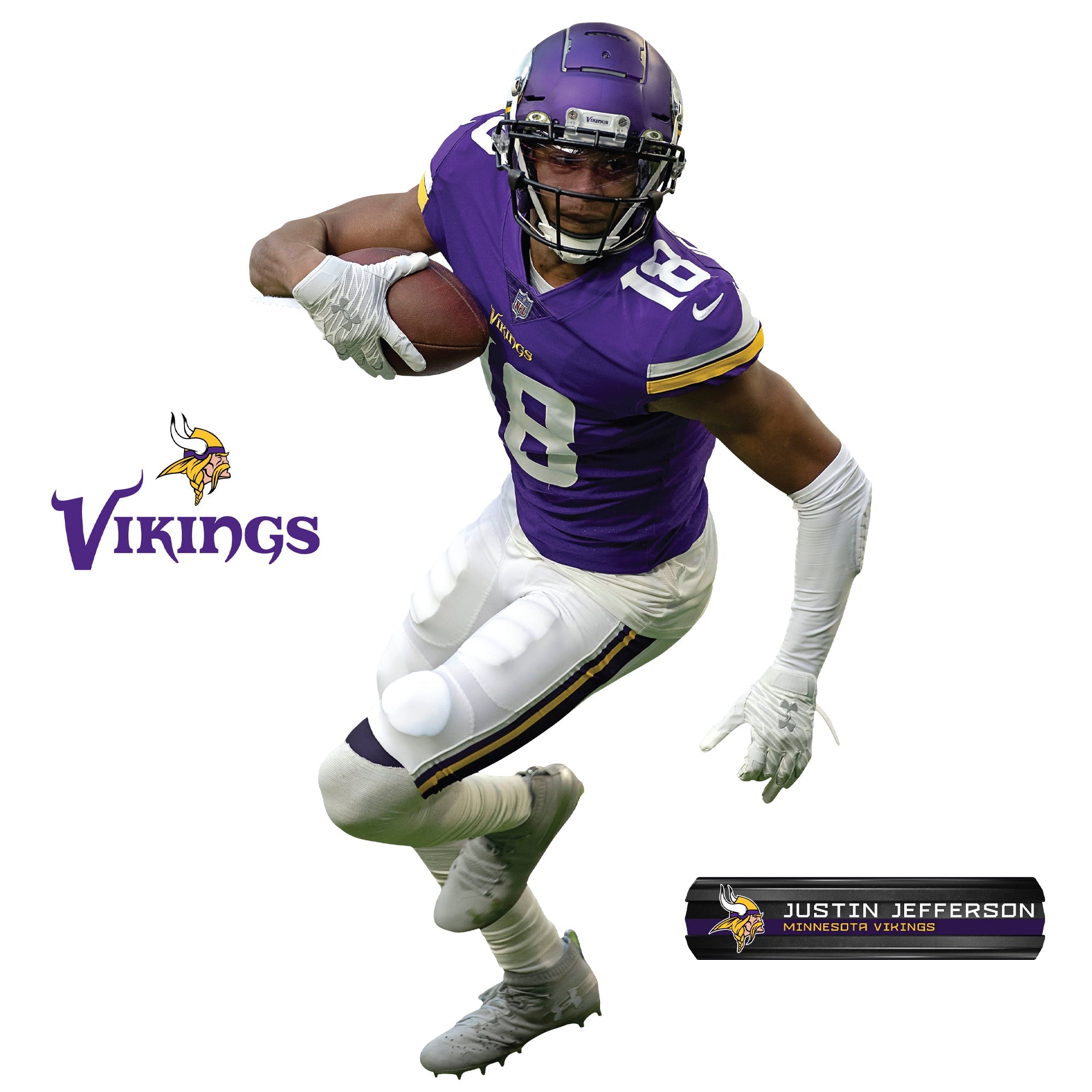 Justin Jefferson - RealBig Collection - Official NFL - Minnesota Vikings - Reusable Vinyl Wall Decals #1