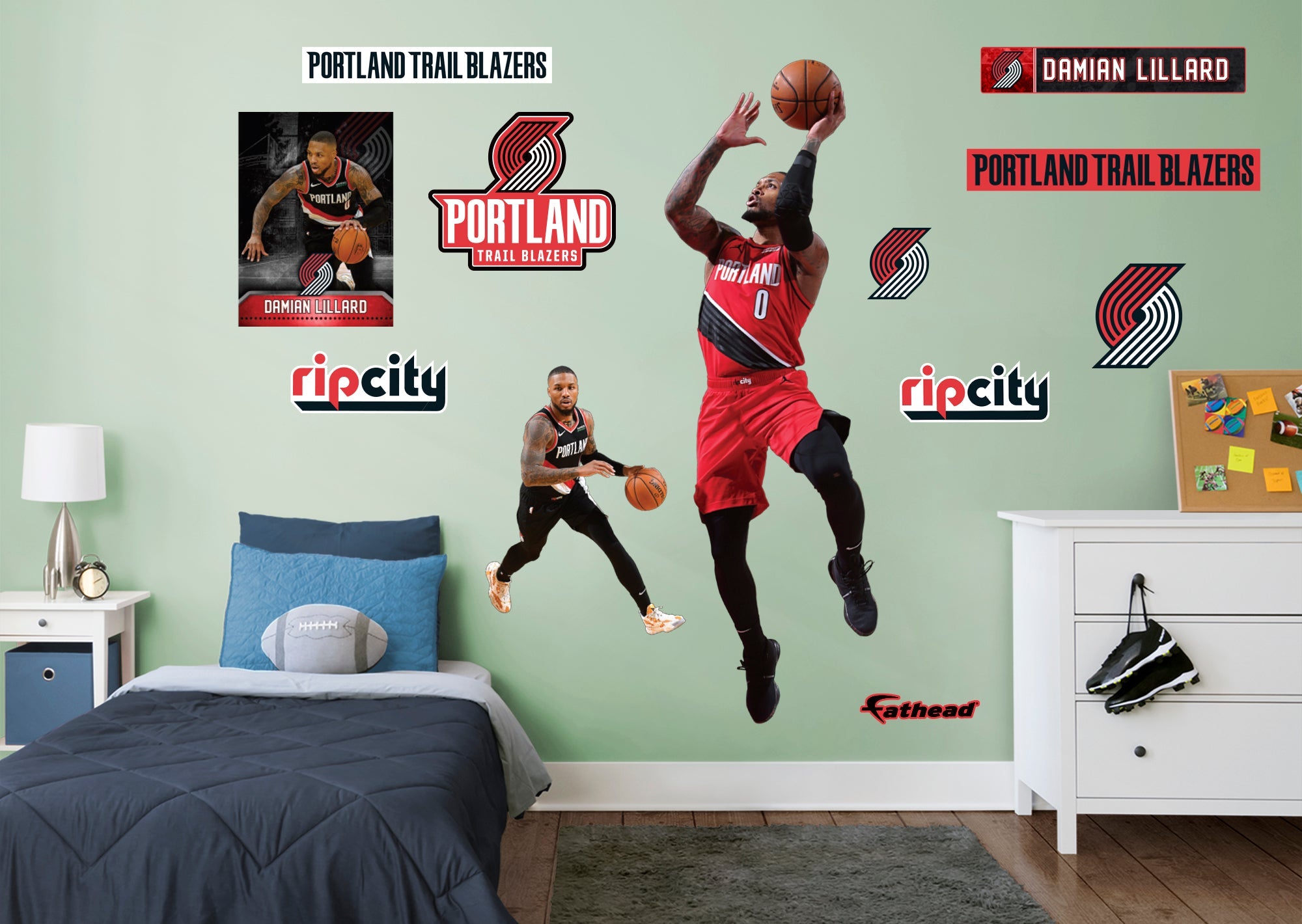 Damian Lillard - RealBig Collection - Official NBA - Portland Trail Blazers - Reusable Vinyl Wall Decals