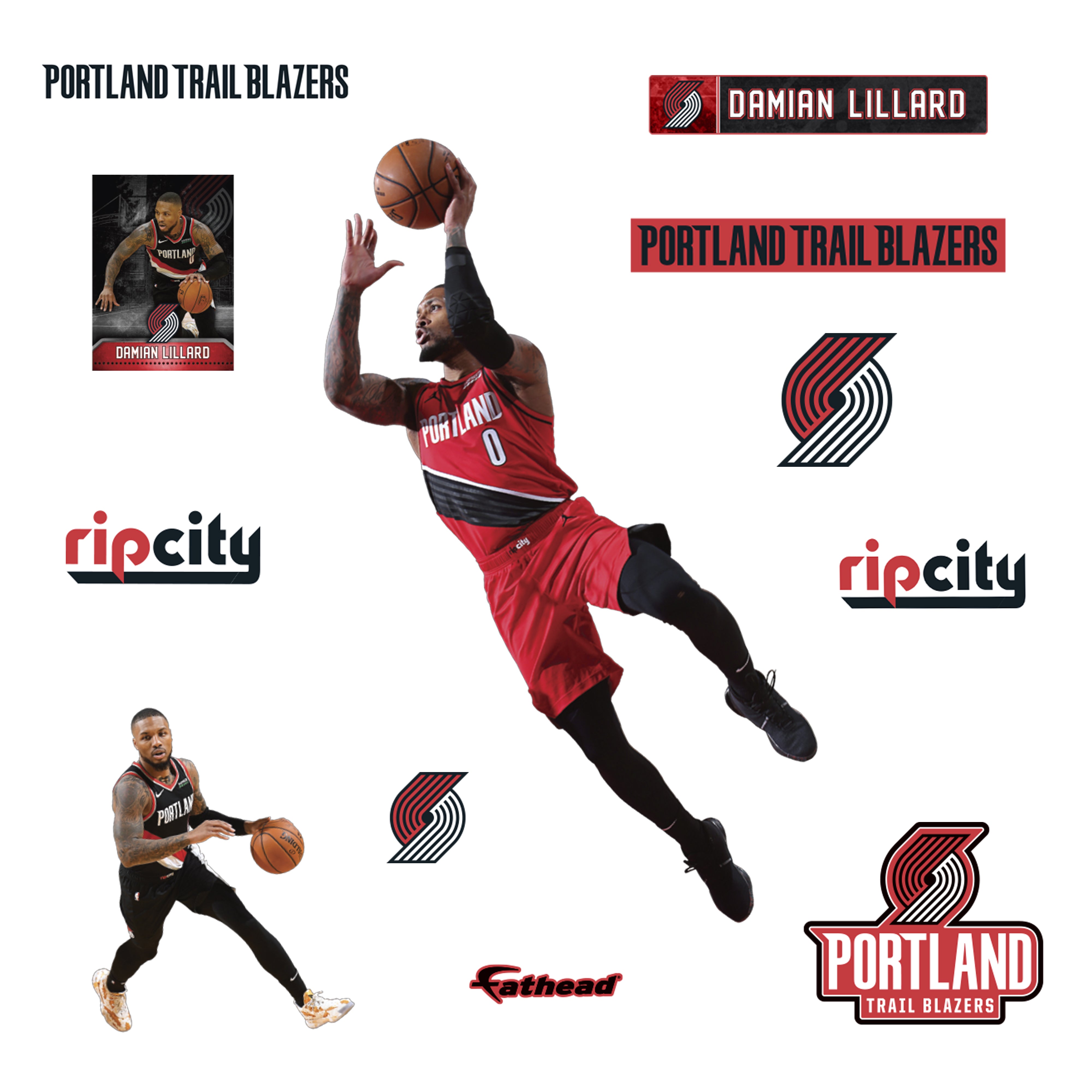 Damian Lillard - RealBig Collection - Official NBA - Portland Trail Blazers - Reusable Vinyl Wall Decals