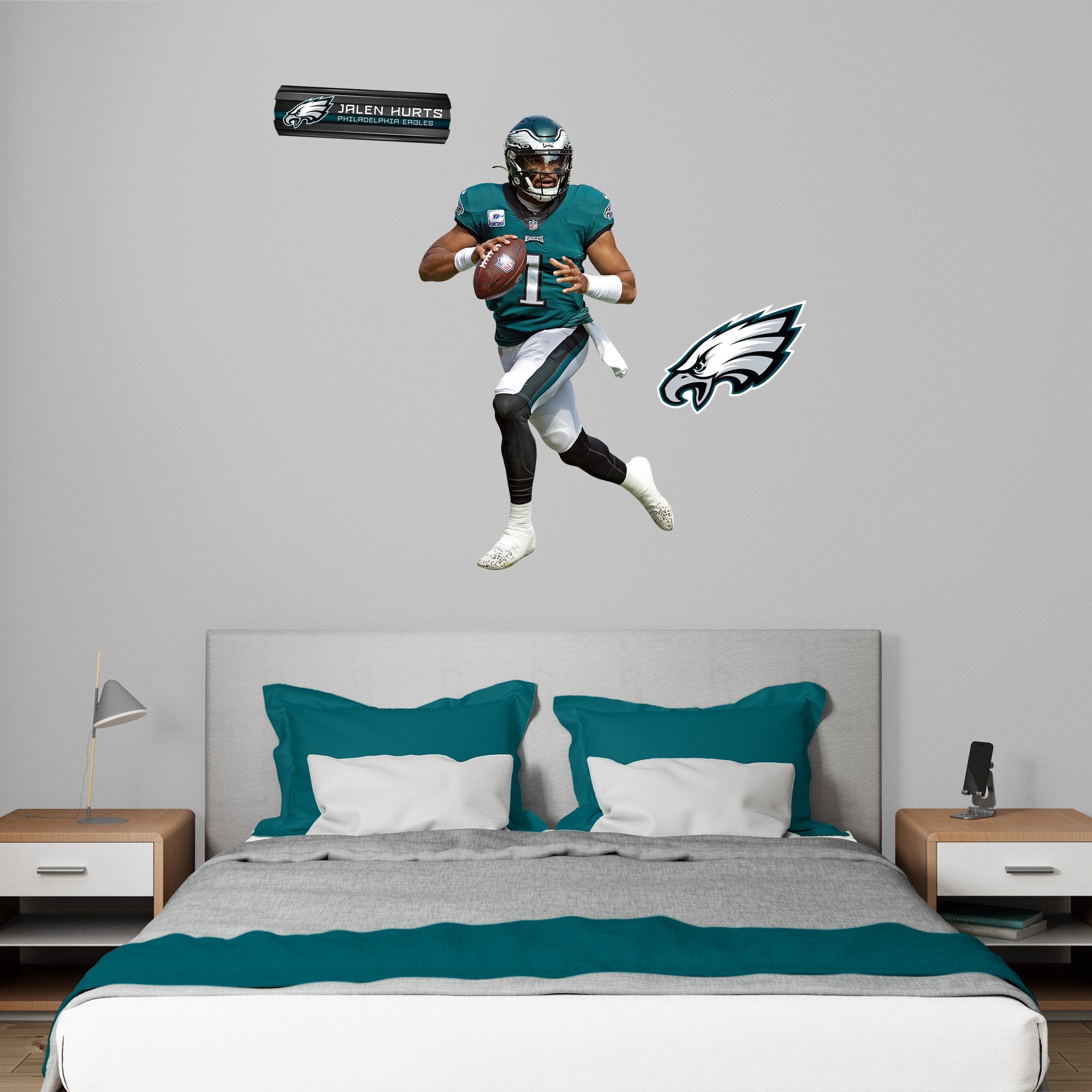 Jalen Hurts - RealBig No. 1 Collection - Official NFL - Philadelphia Eagles - Reusable Vinyl Wall Decals
