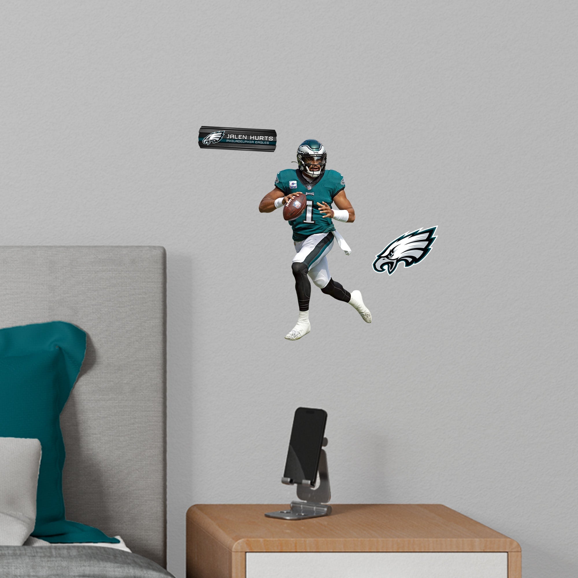 Jalen Hurts - RealBig No. 1 Collection - Official NFL - Philadelphia Eagles - Reusable Vinyl Wall Decals