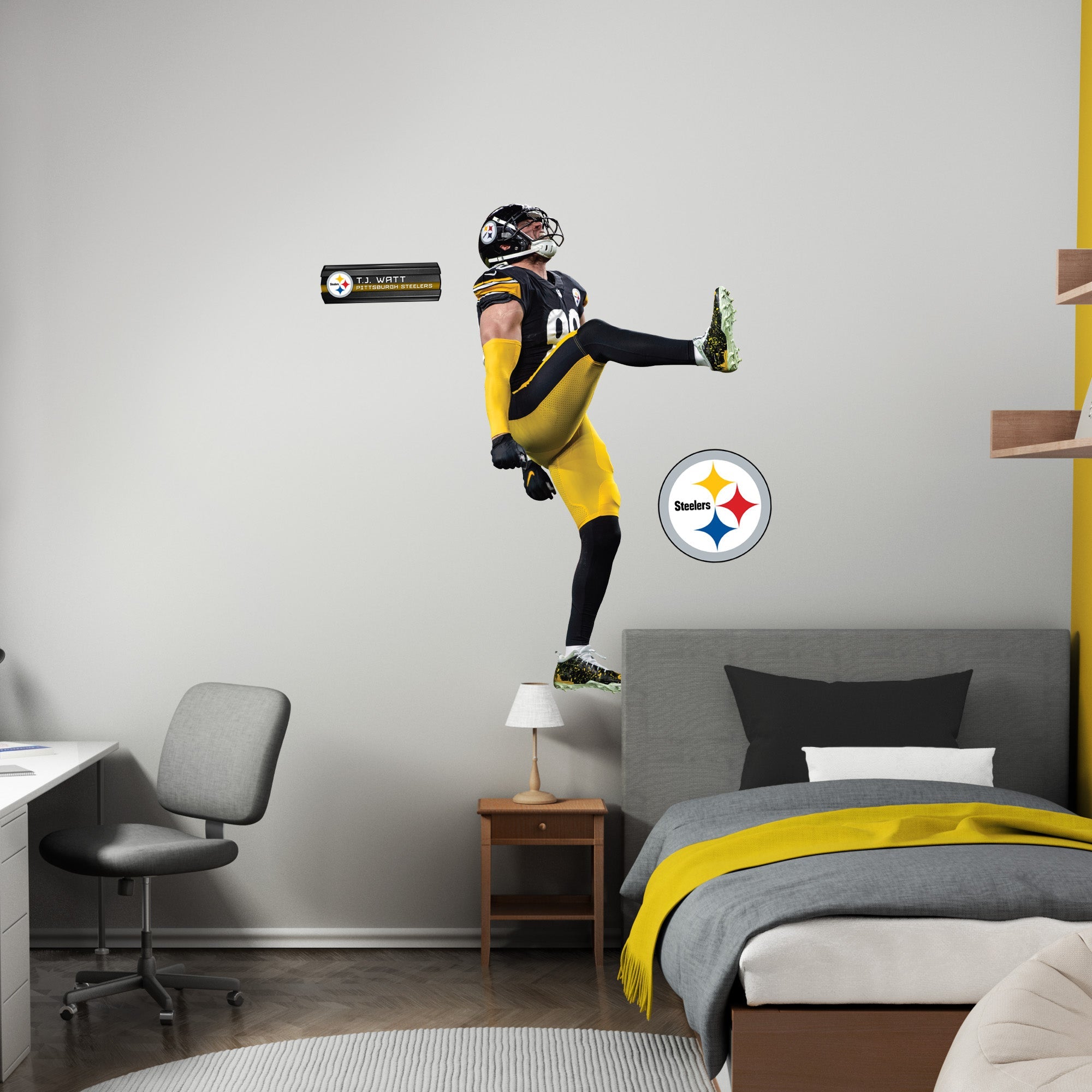T.J. Watt - RealBig Celebration Collection - Official NFL - Pittsburgh Steelers - Reusable Vinyl Wall Decals
