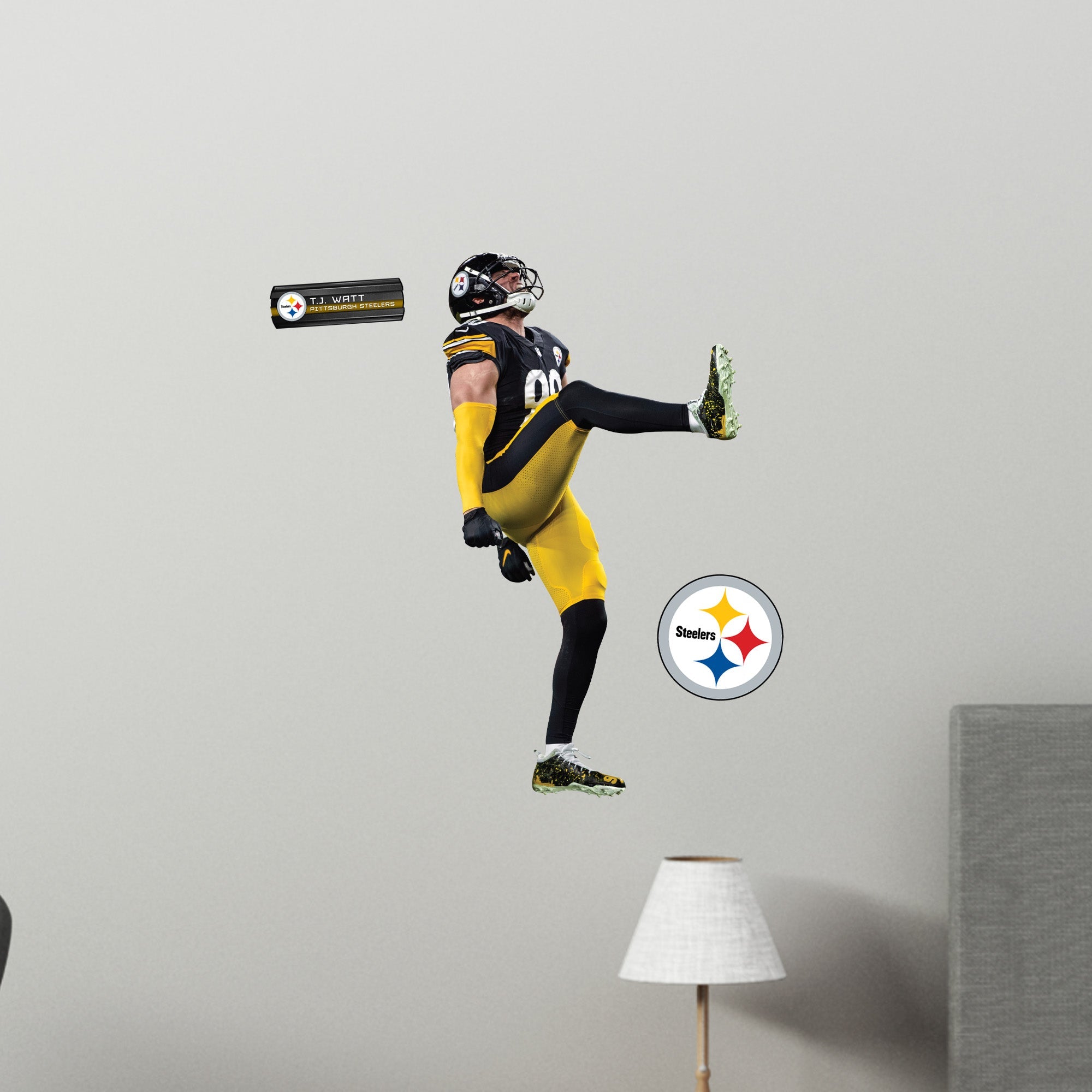T.J. Watt - RealBig Celebration Collection - Official NFL - Pittsburgh Steelers - Reusable Vinyl Wall Decals