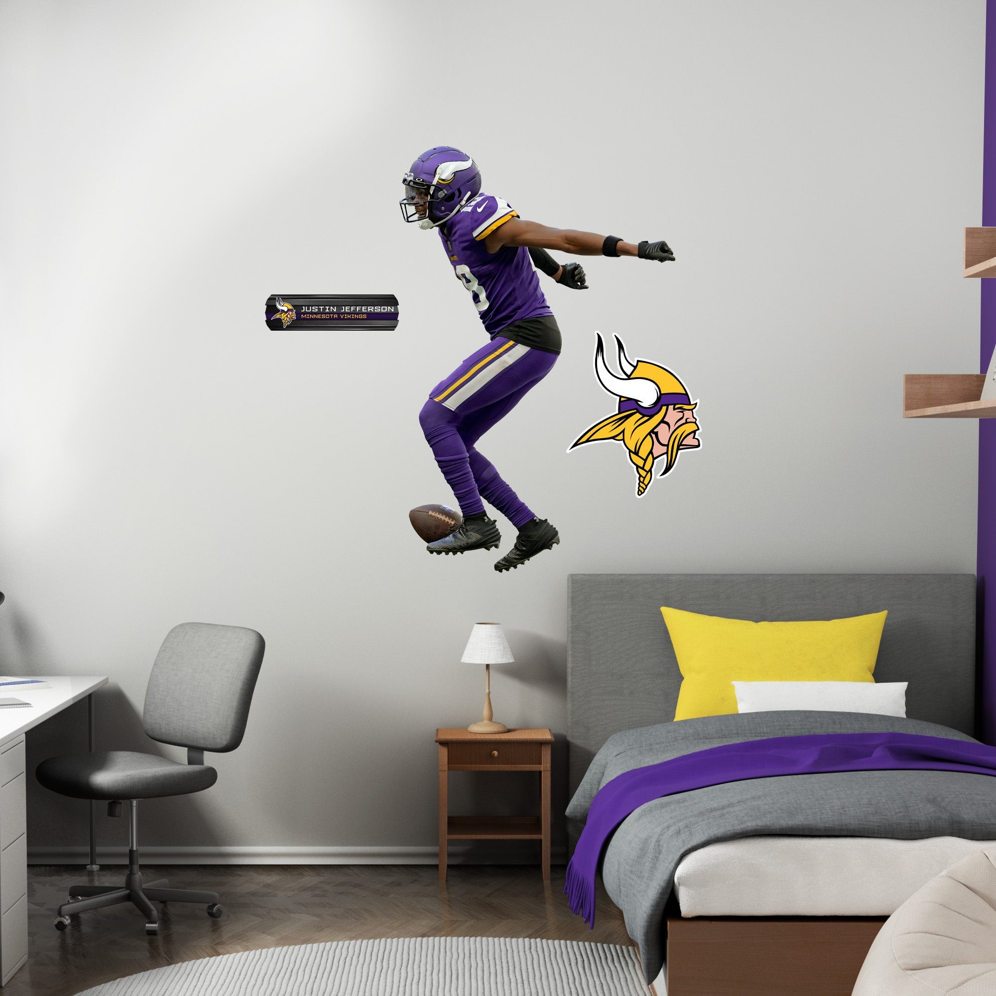 Justin Jefferson - RealBig Griddy Collection - Official NFL - Minnesota Vikings - Reusable Vinyl Wall Decals