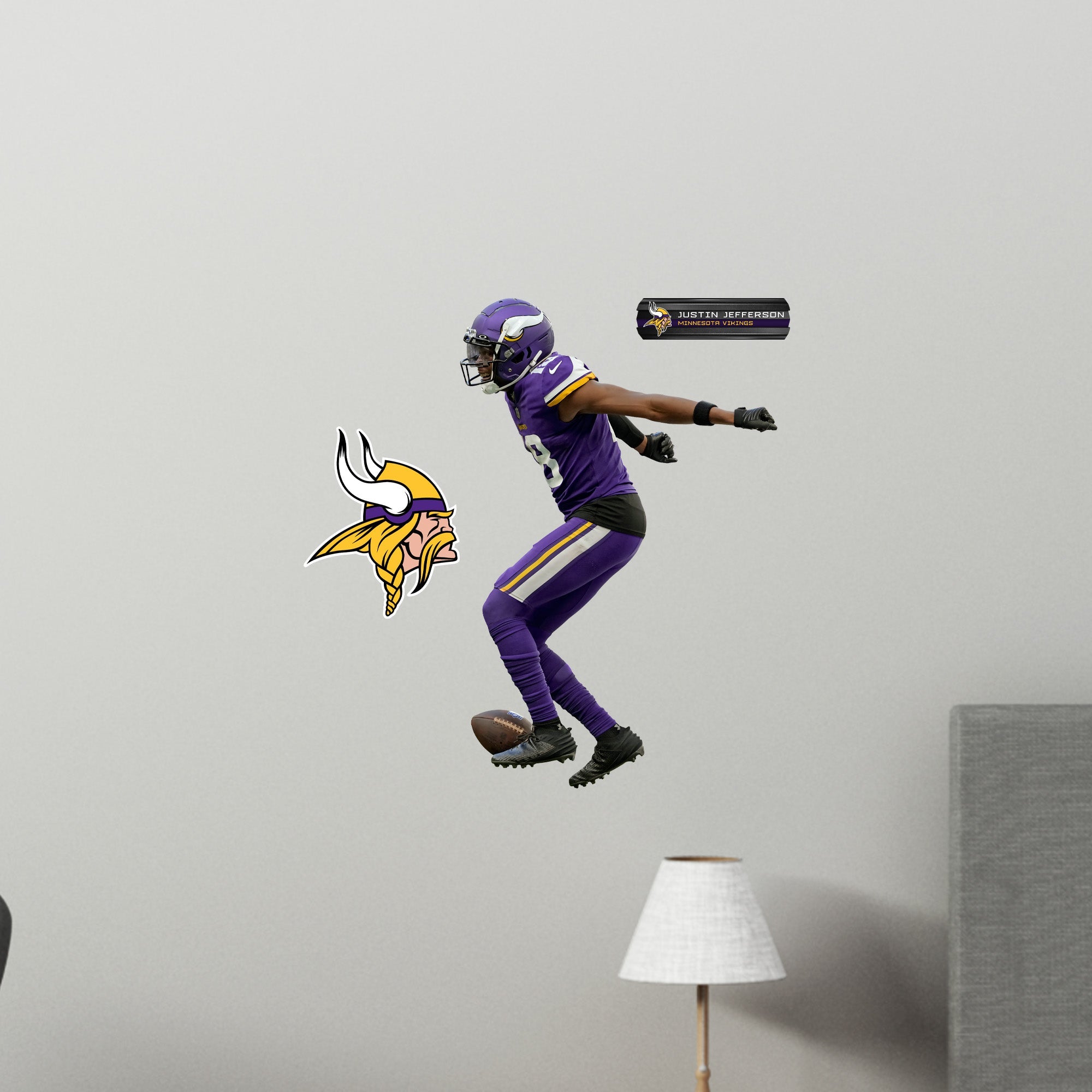 Justin Jefferson - RealBig Griddy Collection - Official NFL - Minnesota Vikings - Reusable Vinyl Wall Decals