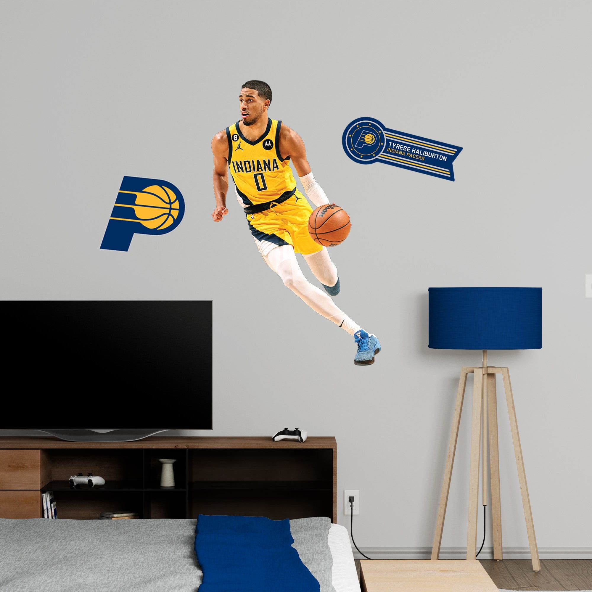Tyrese Haliburton - RealBig Collection - Official NBA - Indiana Pacers - Reusable Vinyl Wall Decals
