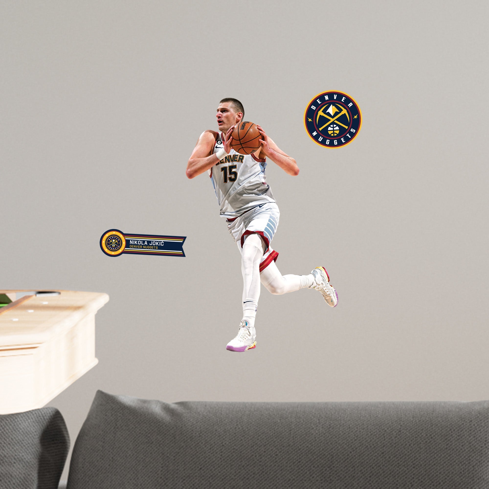 Nikola Jokic - Realbig City Jersey Collection - Official NBA - Denver Nuggets - Reusable Vinyl Wall Decals