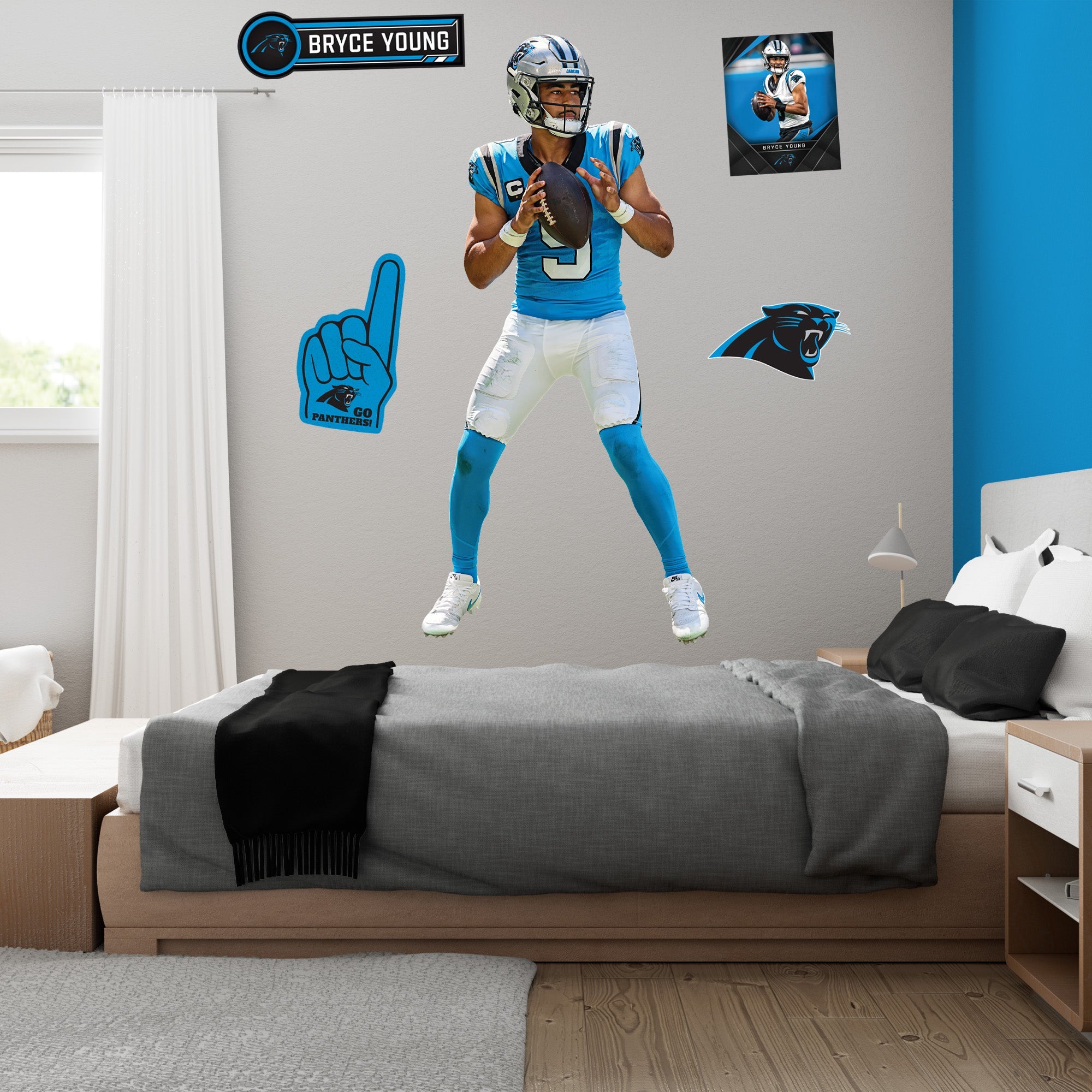 Bryce Young - RealBig Blue Jersey Collection - Official NFL - Carolina Panthers - Reusable Vinyl Wall Decals