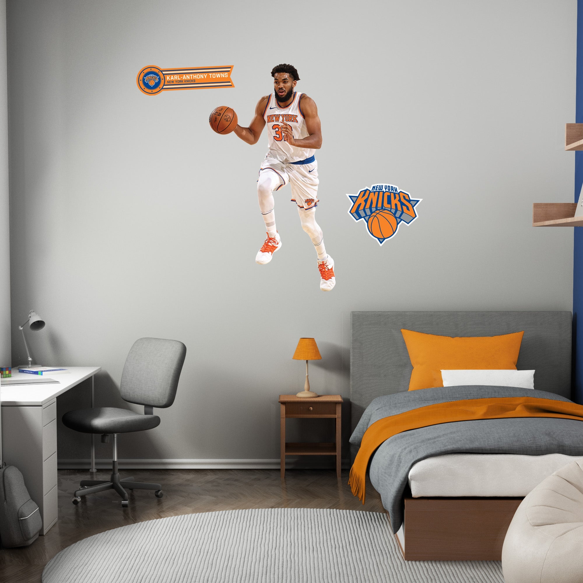 Karl Anthony Towns - RealBig Collection - Official NBA - New York Knicks - Reusable Vinyl Wall Decals