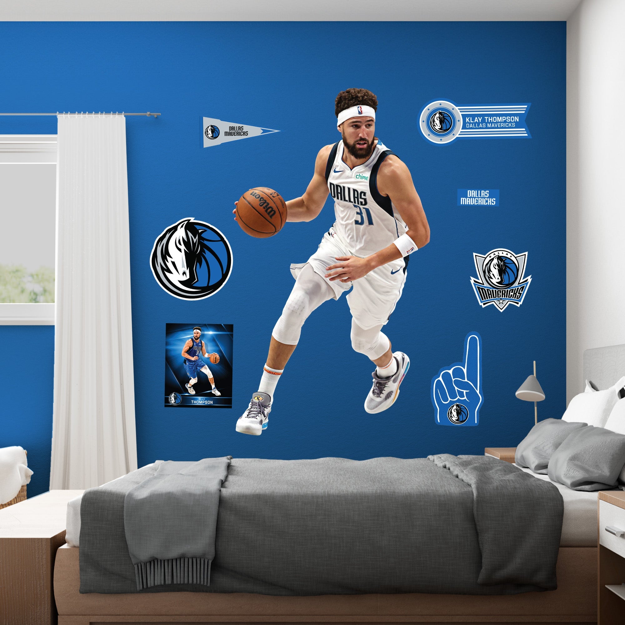Klay Thompson - RealBig Collection - Official NBA - Dallas Mavericks - Reusable Vinyl Wall Decals