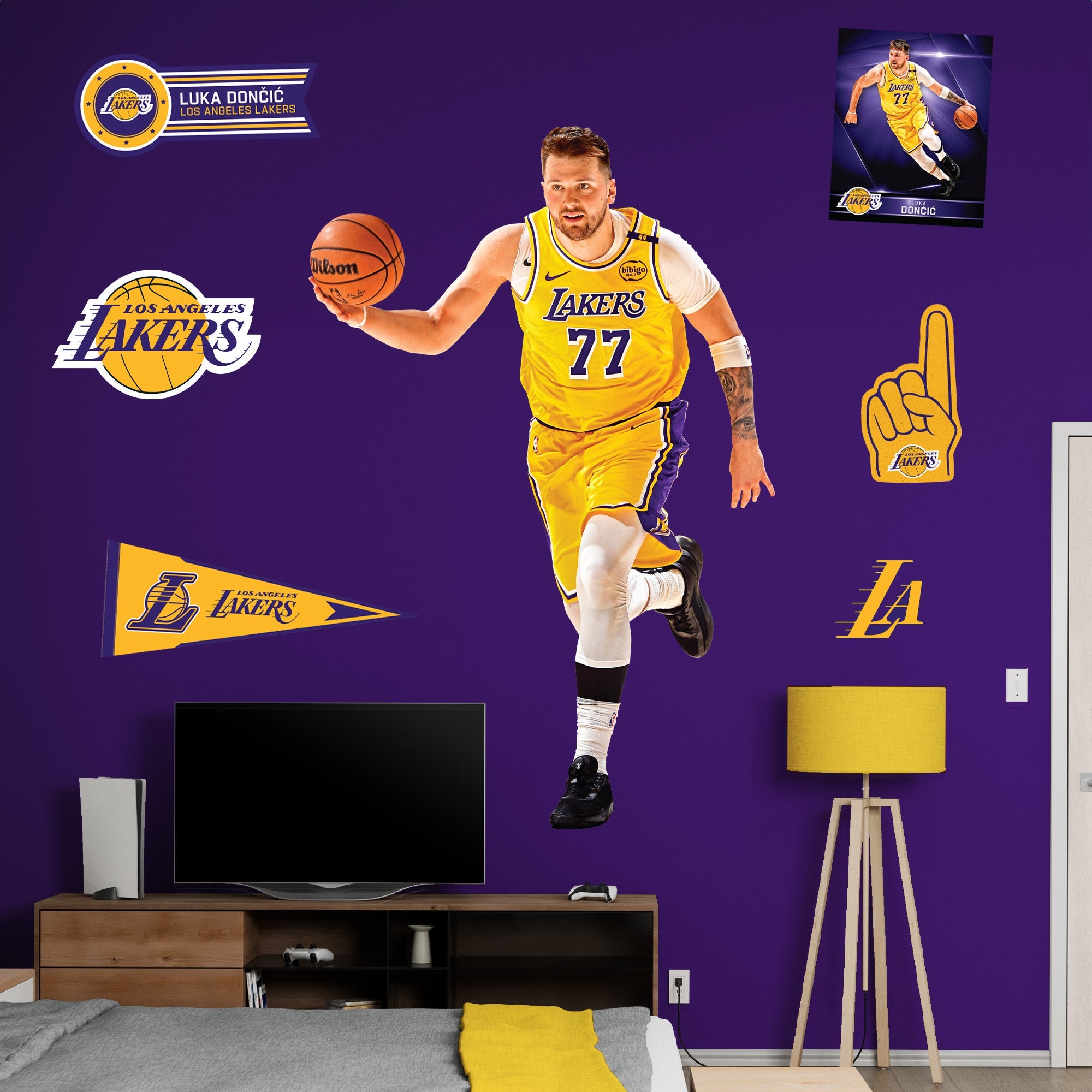 Luka Doncic - RealBig Collection - Official NBA - Los Angeles Lakers - Reusable Vinyl Wall Decals