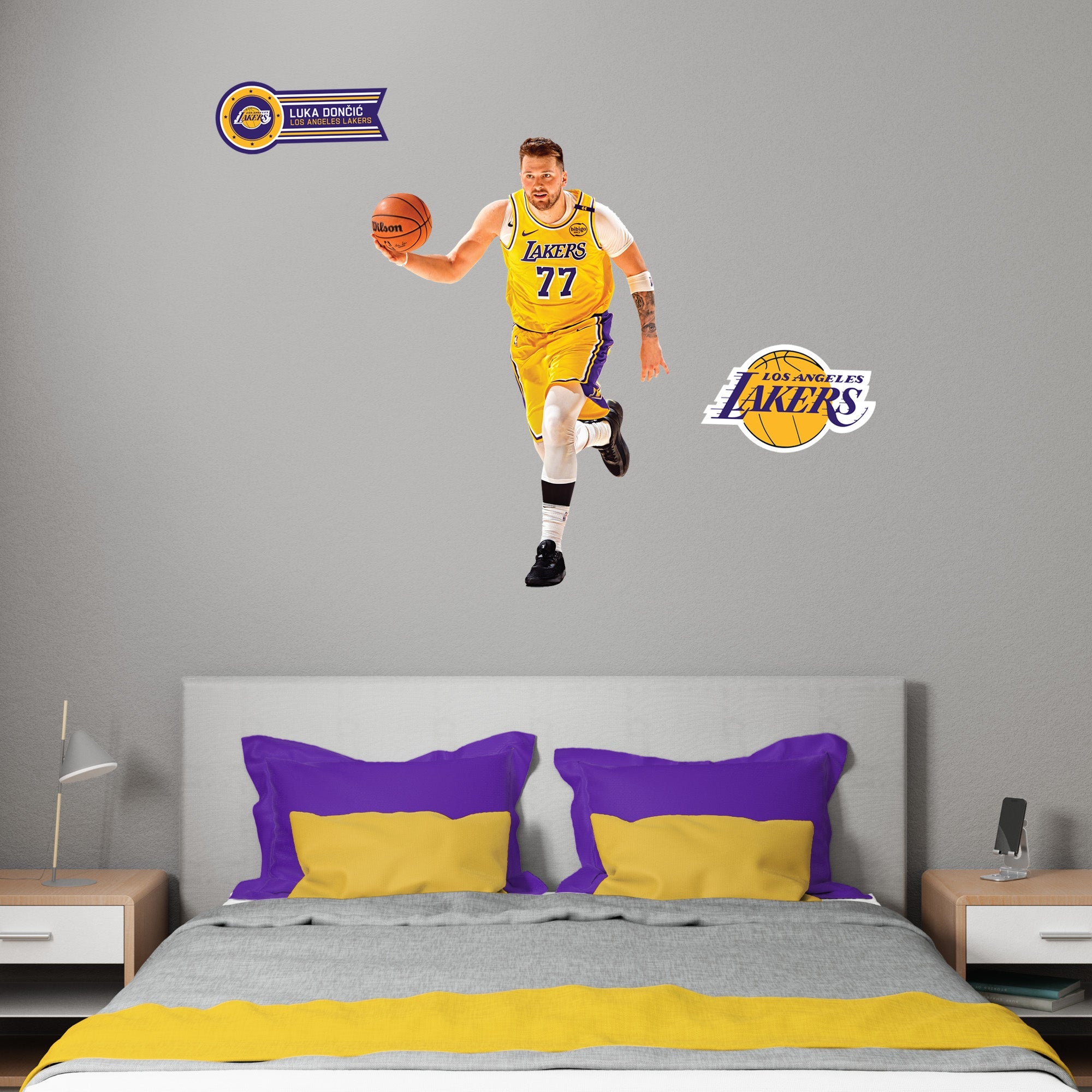 Luka Doncic - RealBig Collection - Official NBA - Los Angeles Lakers - Reusable Vinyl Wall Decals
