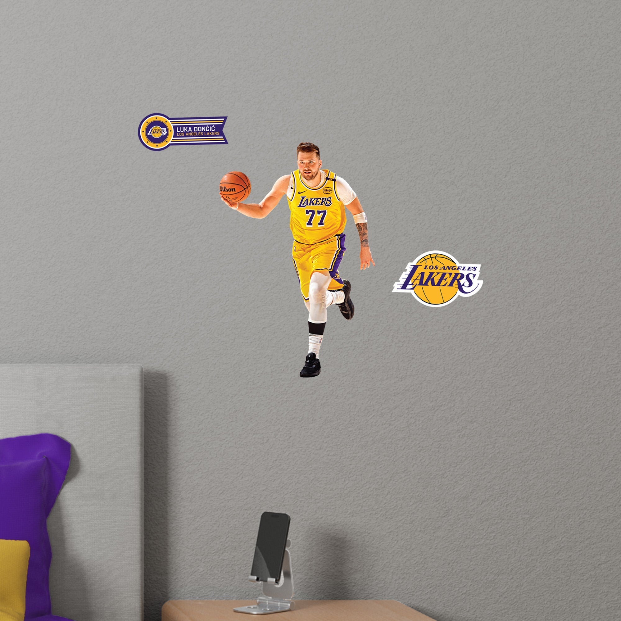 Luka Doncic - RealBig Collection - Official NBA - Los Angeles Lakers - Reusable Vinyl Wall Decals