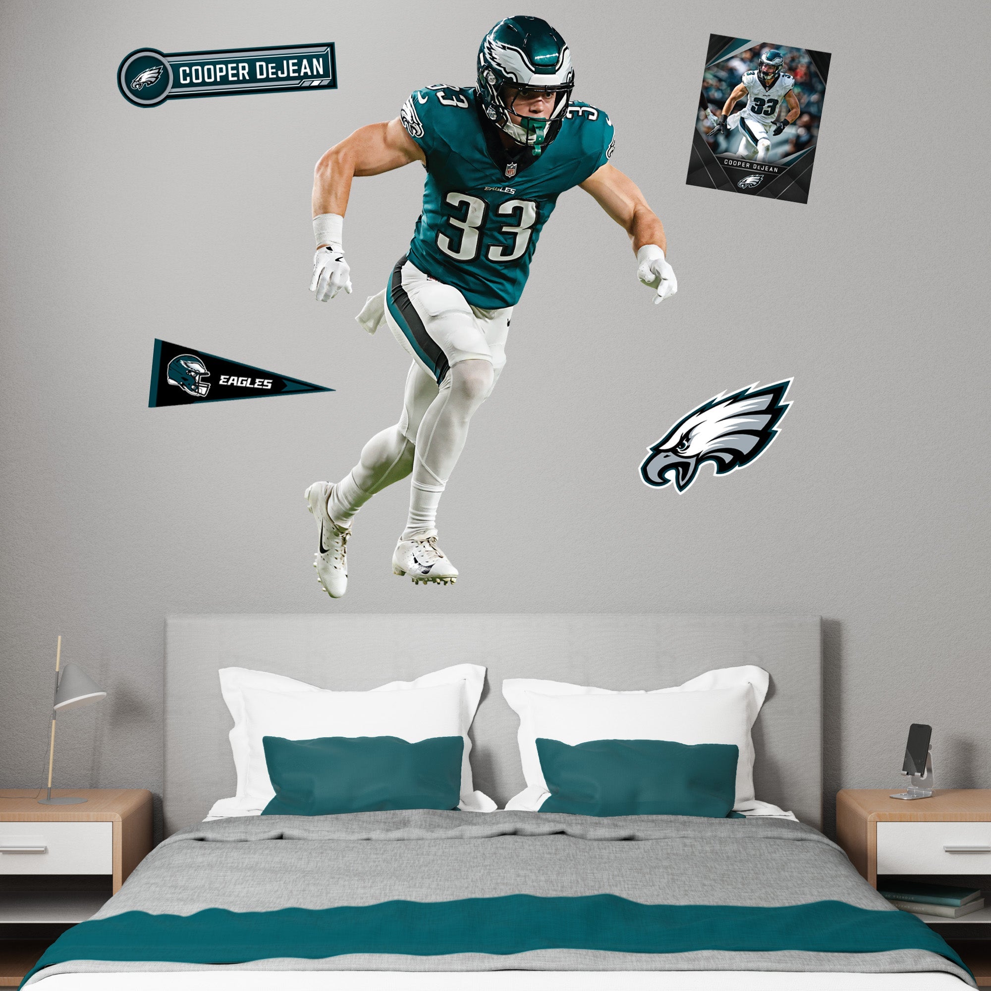 Cooper DeJean - RealBig Collection - Official NFL - Philadelphia Eagles - Reusable Vinyl Wall Decals