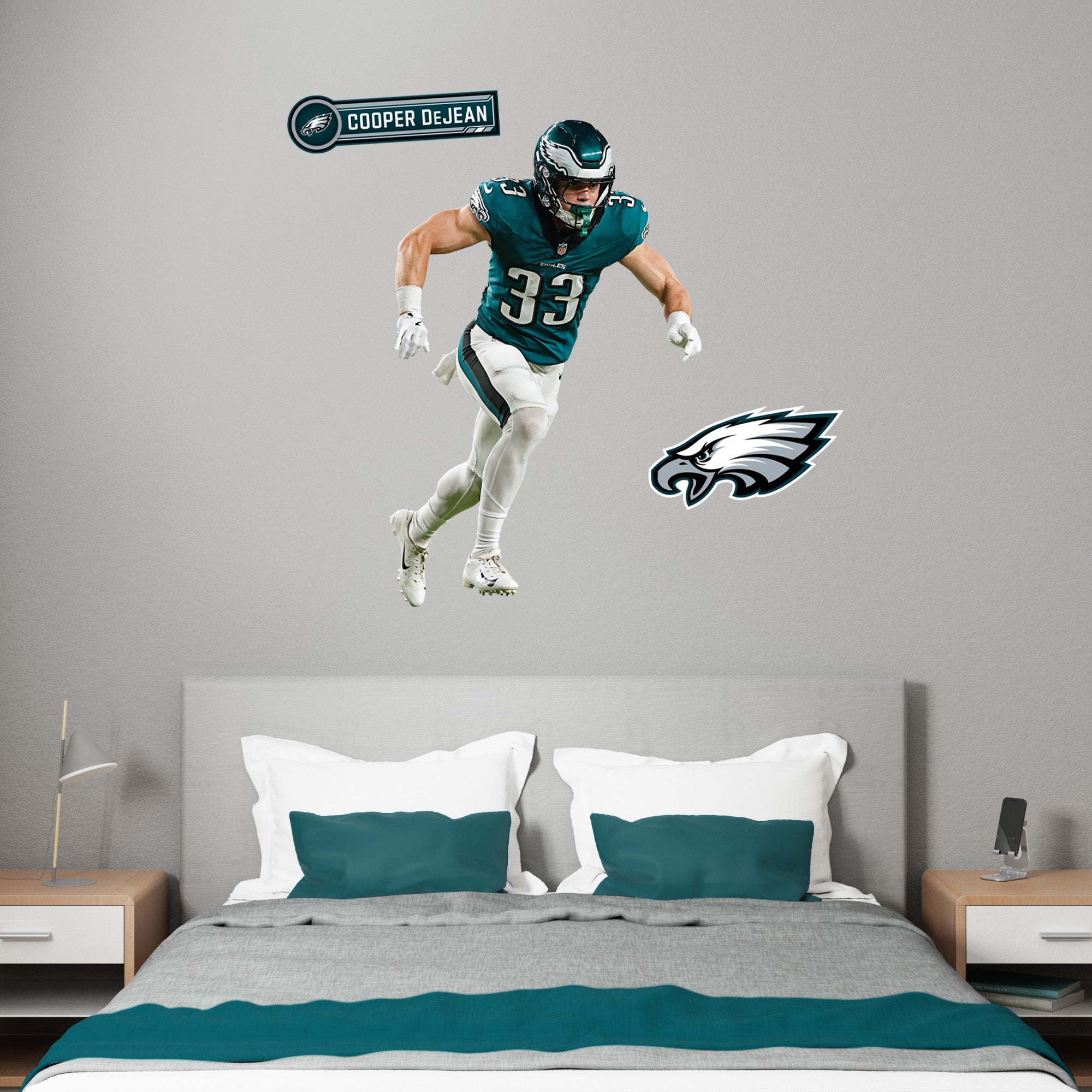 Cooper DeJean - RealBig Collection - Official NFL - Philadelphia Eagles - Reusable Vinyl Wall Decals