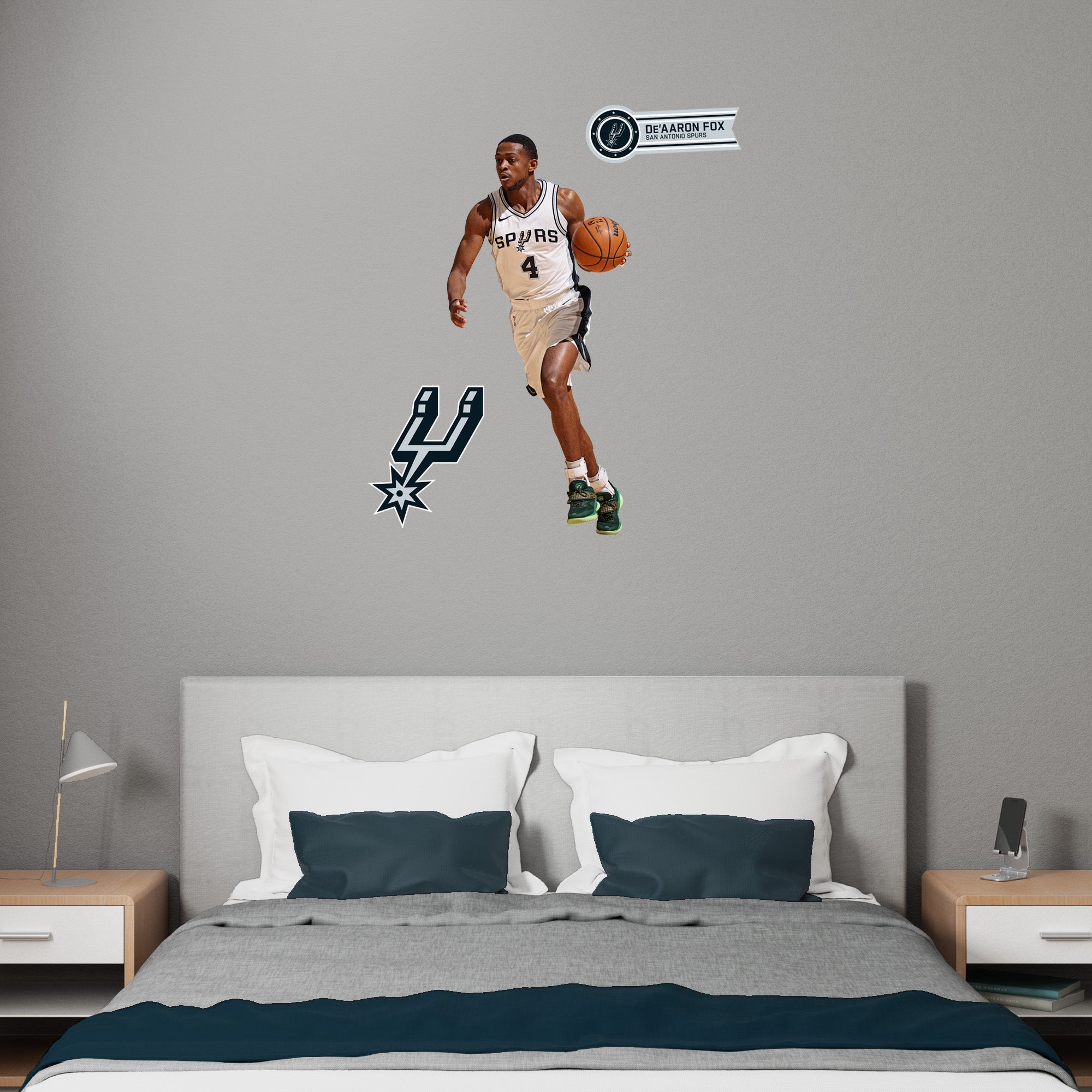 De'Aaron Fox - RealBig Collection - Official NBA - San Antonio Spurs - Reusable Vinyl Wall Decals