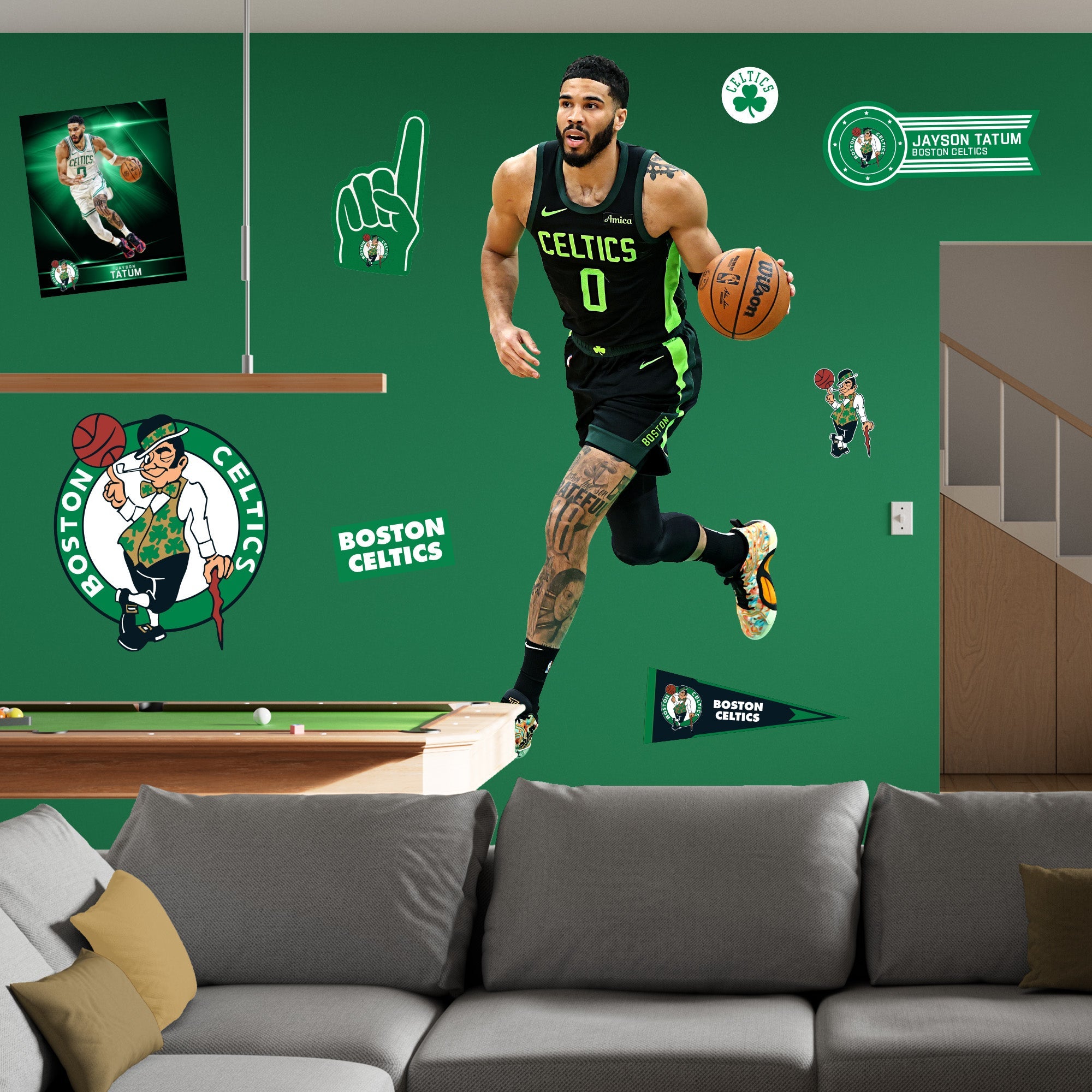 Jayson Tatum - RealBig City Collection - Official NBA - Boston Celtics - Reusable Vinyl Wall Decals