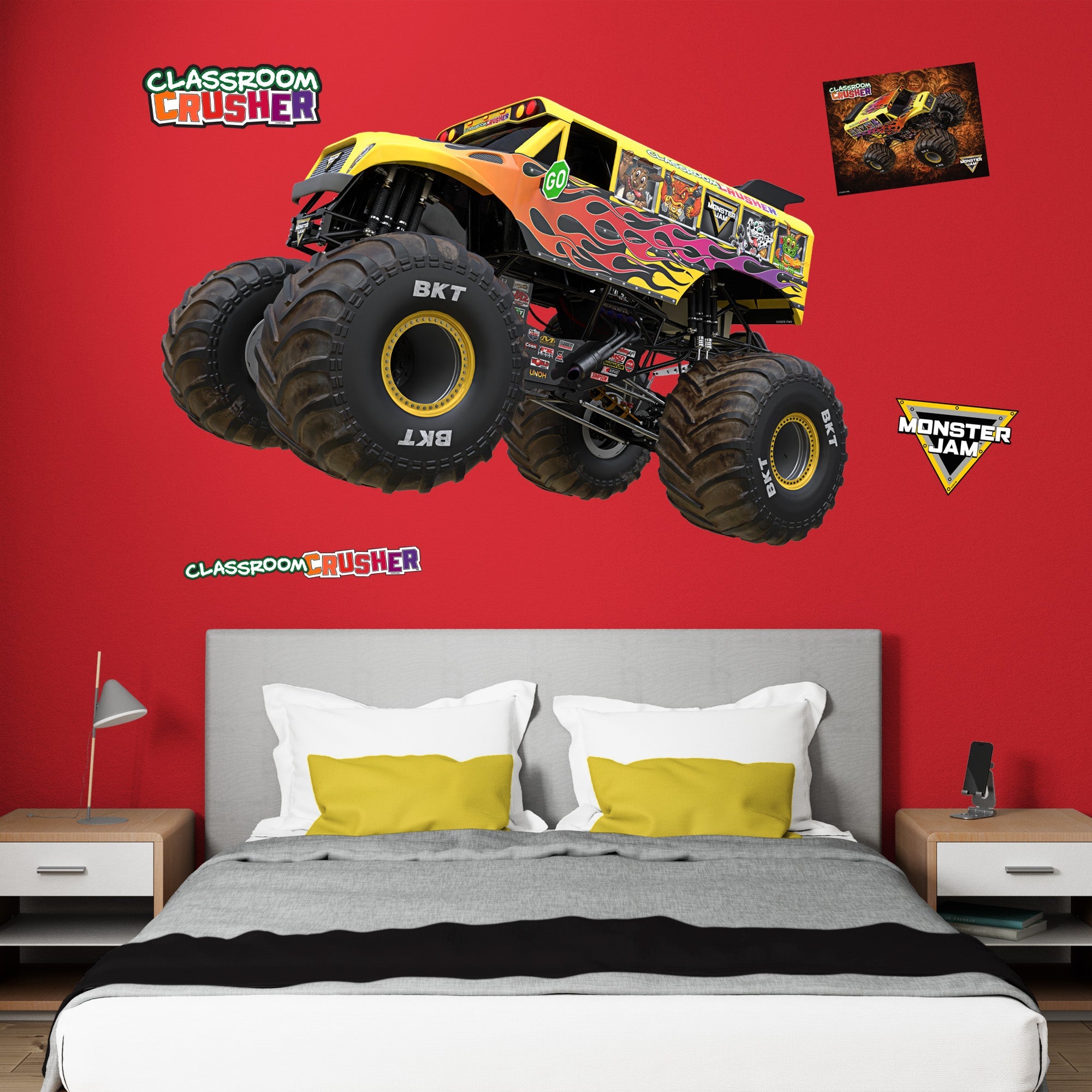 Classroom Crusher - RealBig Collection - Official Monster Jam - Reusable Vinyl Wall Decals