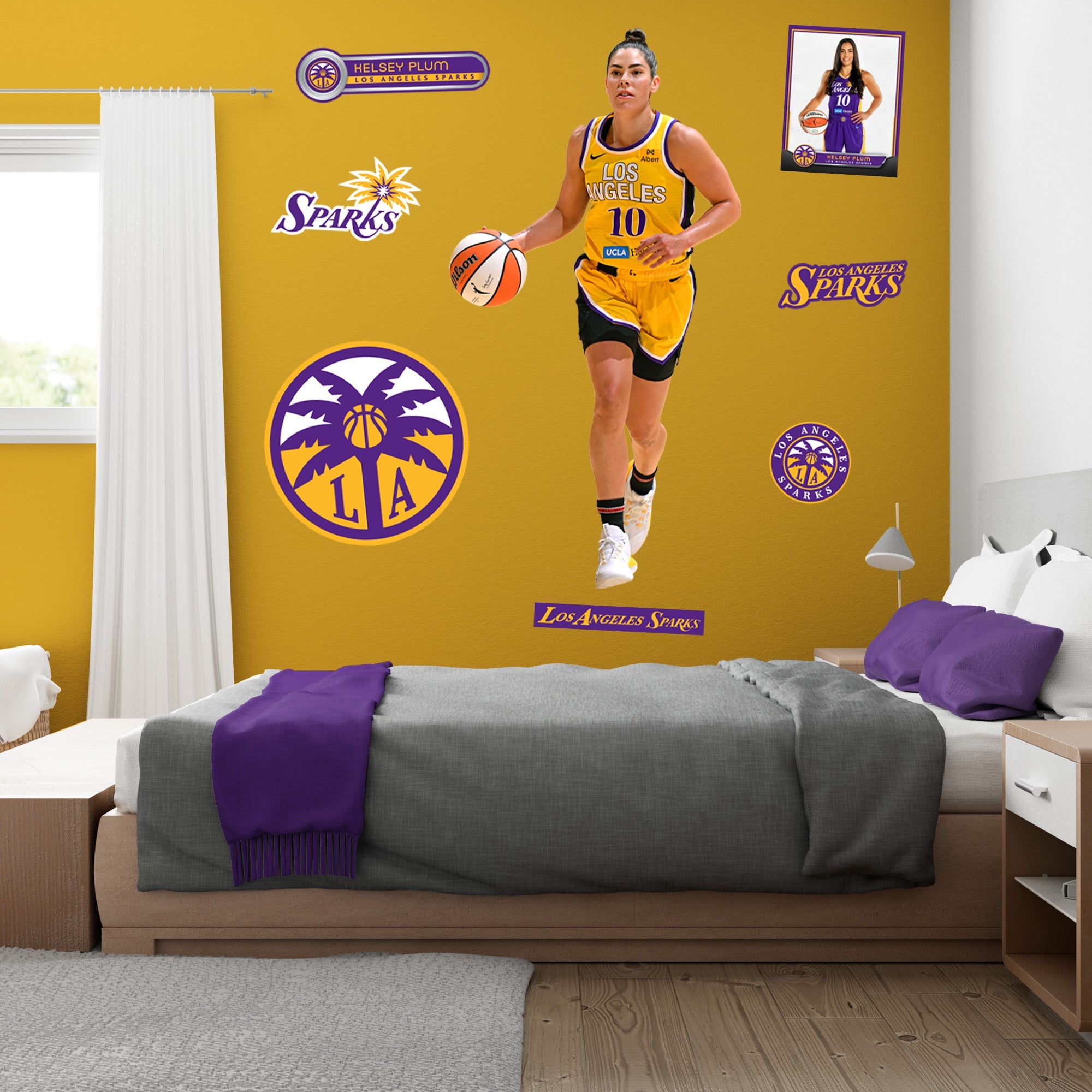 Kelsey Plum - RealBig Collection - Official WNBA - Los Angeles Sparks - Reusable Vinyl Wall Decals