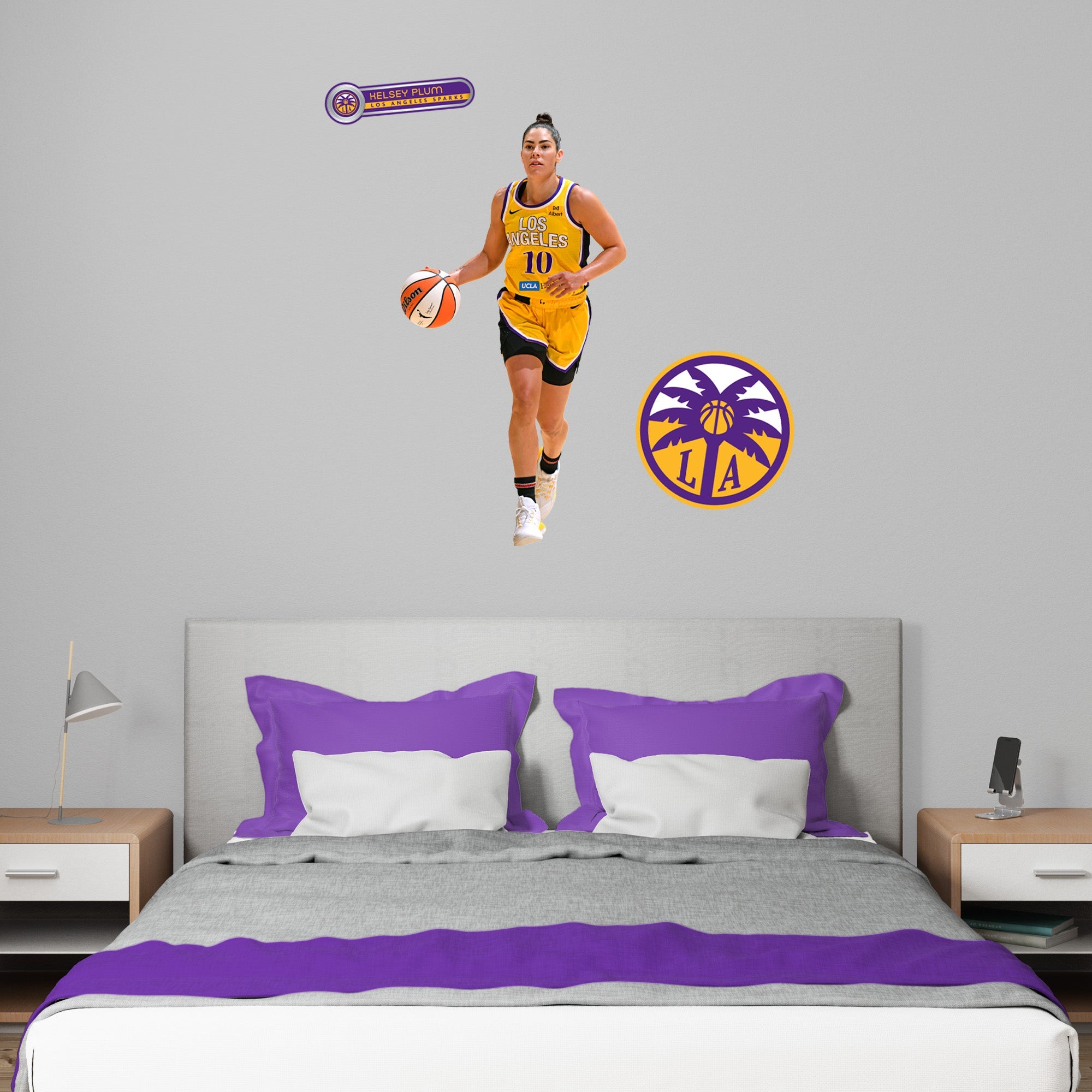 Kelsey Plum - RealBig Collection - Official WNBA - Los Angeles Sparks - Reusable Vinyl Wall Decals