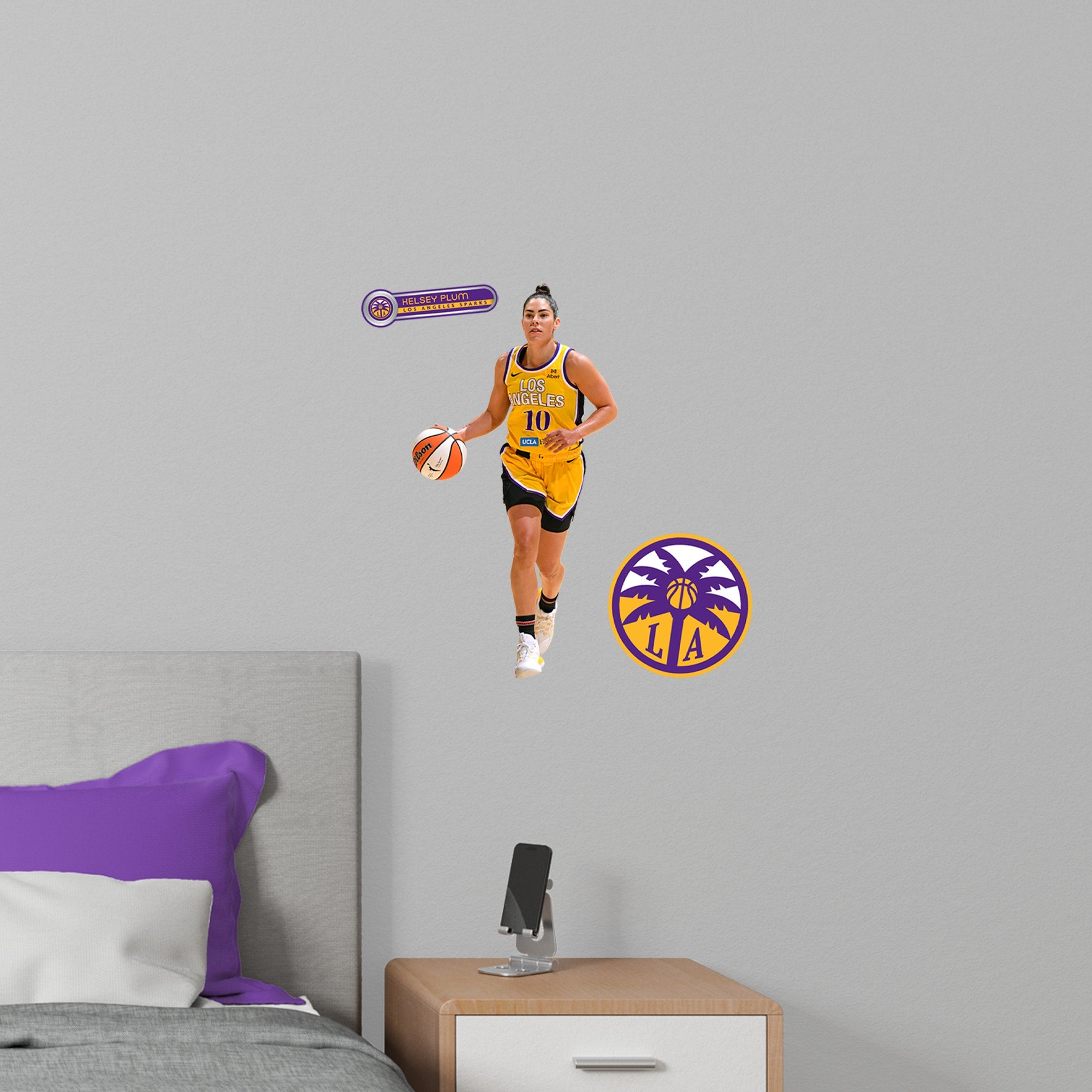 Kelsey Plum - RealBig Collection - Official WNBA - Los Angeles Sparks - Reusable Vinyl Wall Decals