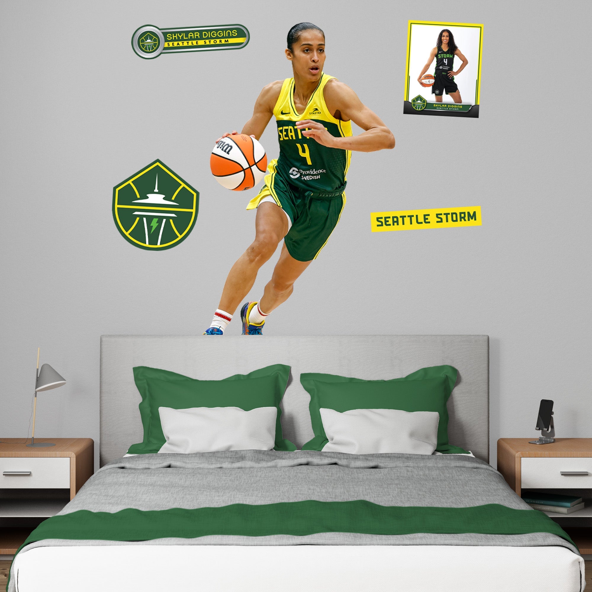 Skylar Diggins - RealBig Collection - Official WNBA - Seattle Storm - Reusable Vinyl Wall Decals