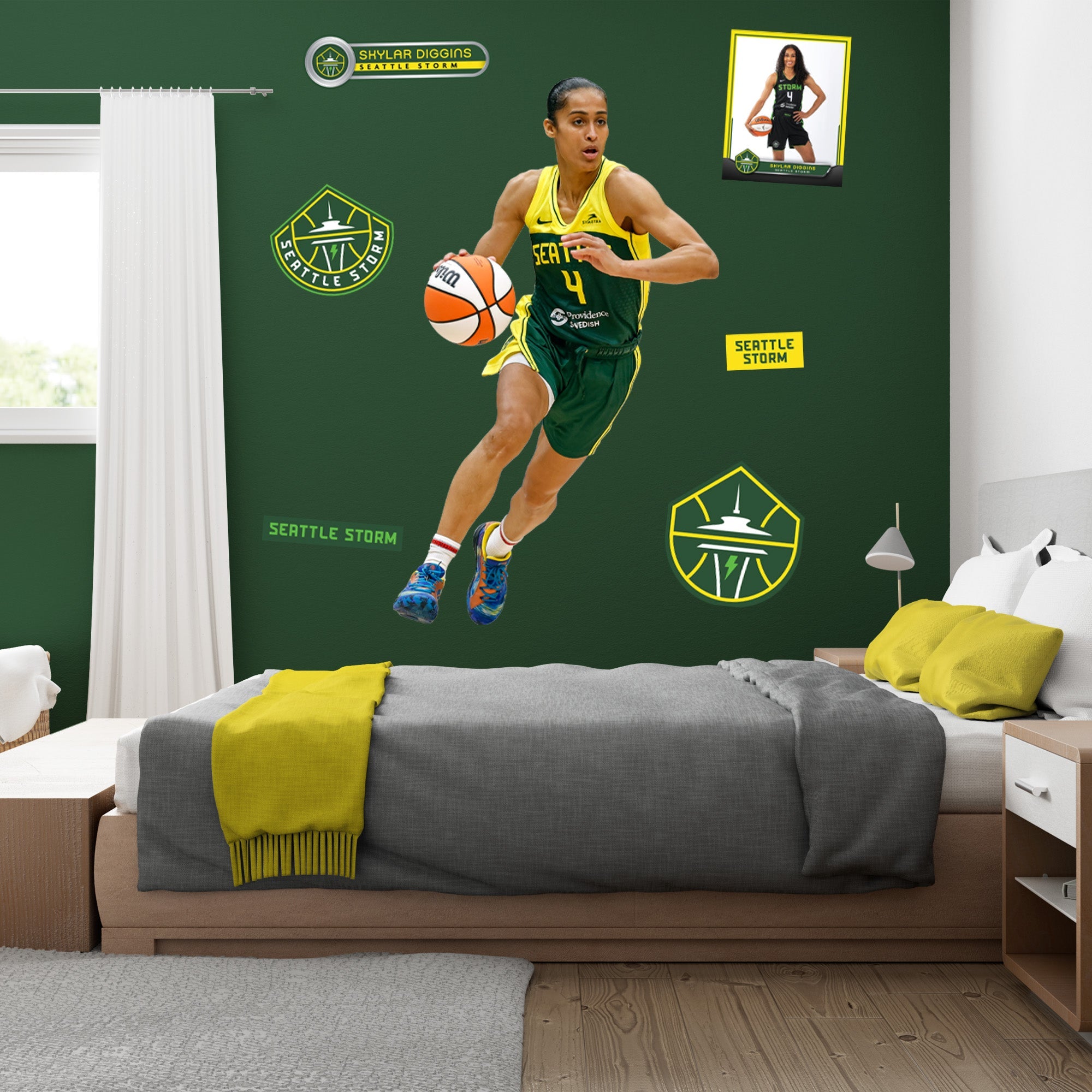 Skylar Diggins - RealBig Collection - Official WNBA - Seattle Storm - Reusable Vinyl Wall Decals