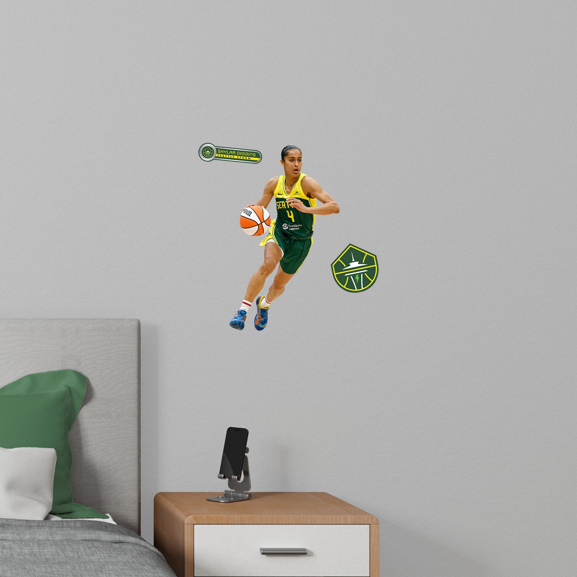 Skylar Diggins - RealBig Collection - Official WNBA - Seattle Storm - Reusable Vinyl Wall Decals