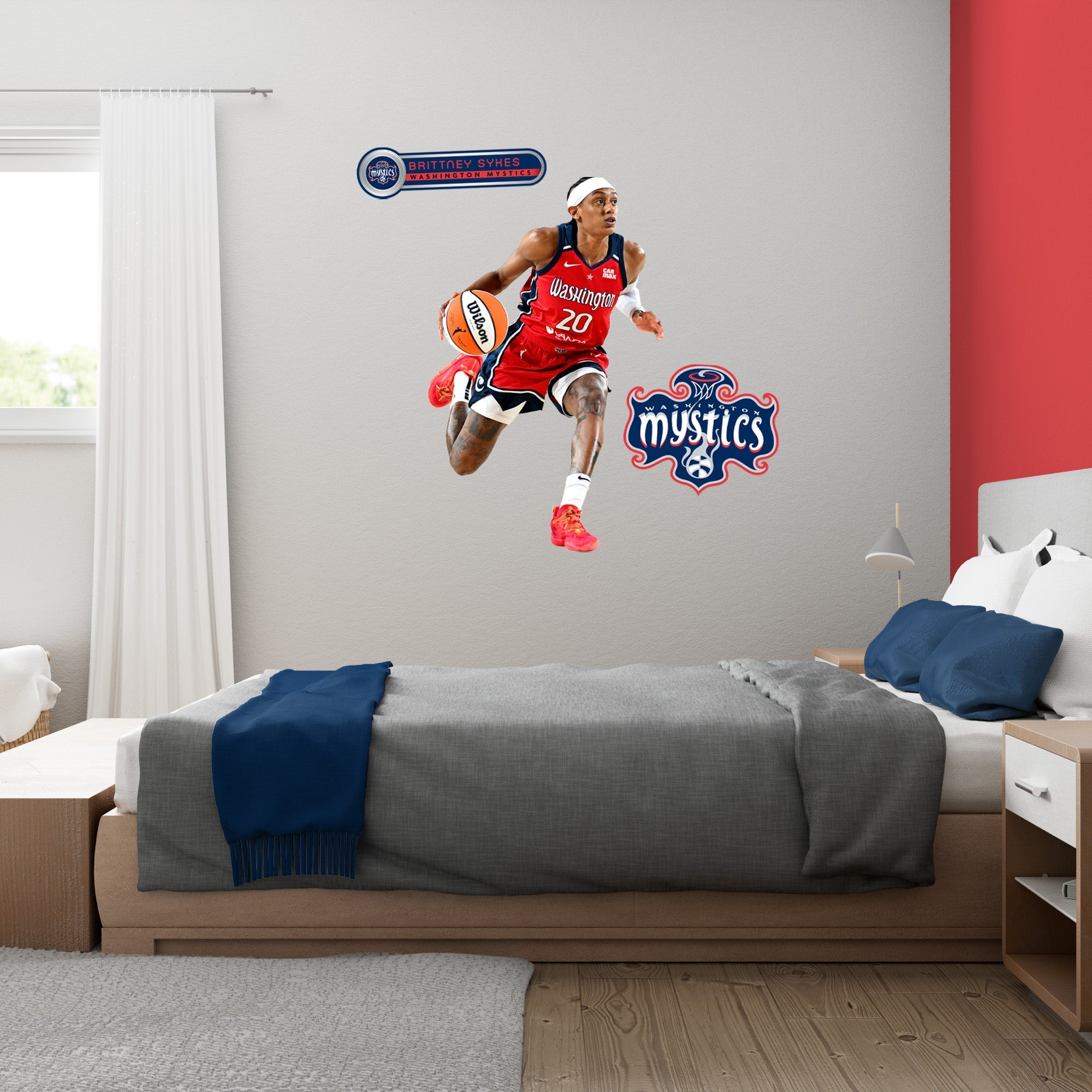 Brittney Sykes - RealBig Collection - Official WNBA - Washington Mystics - Reusable Vinyl Wall Decals