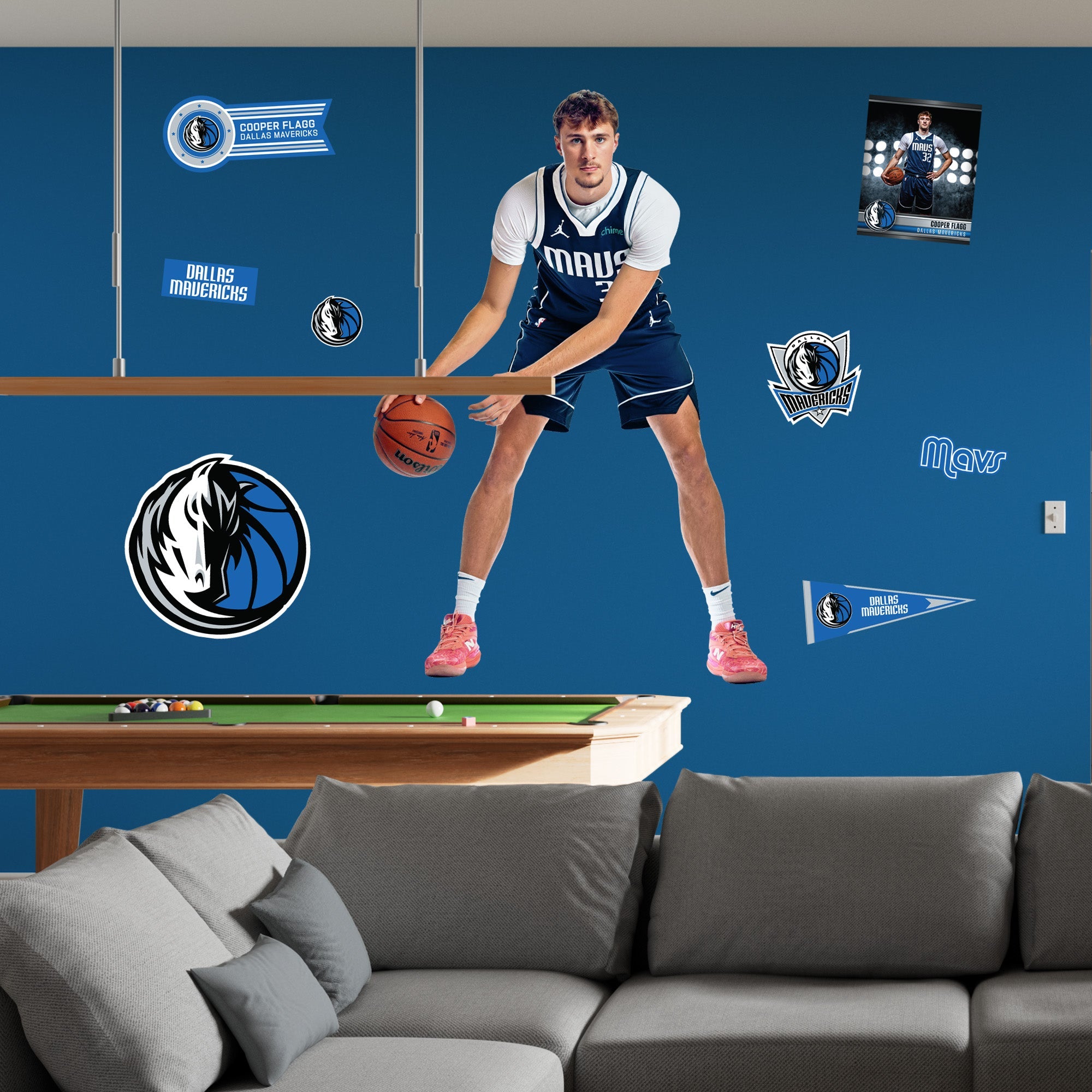 Cooper Flagg - RealBig Preseason Collection - Official NBA - Dallas Mavericks - Reusable Vinyl Wall Decals