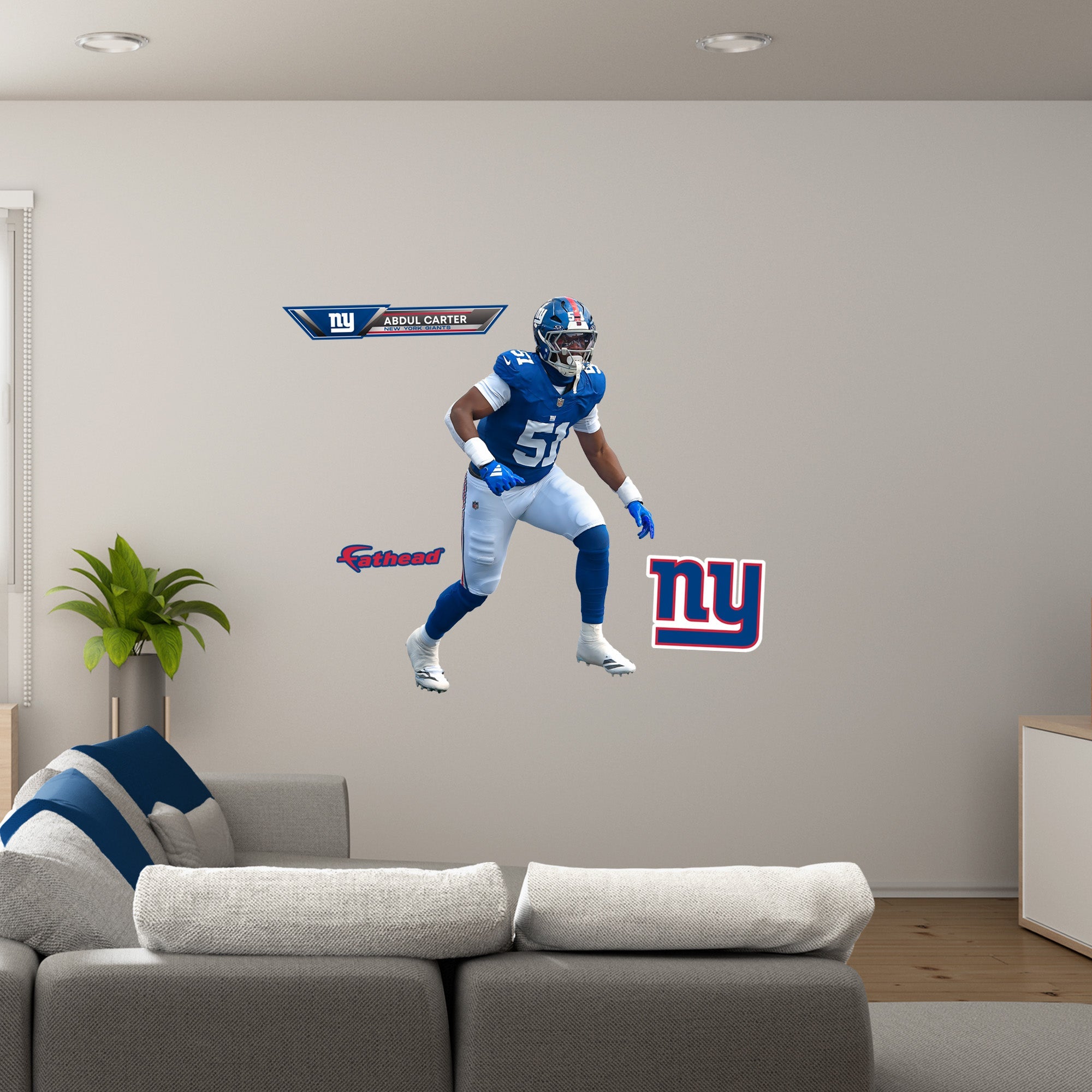 Abdul Carter - RealBig Collection - Official NFL - New York Giants - Reusable Vinyl Wall Decals