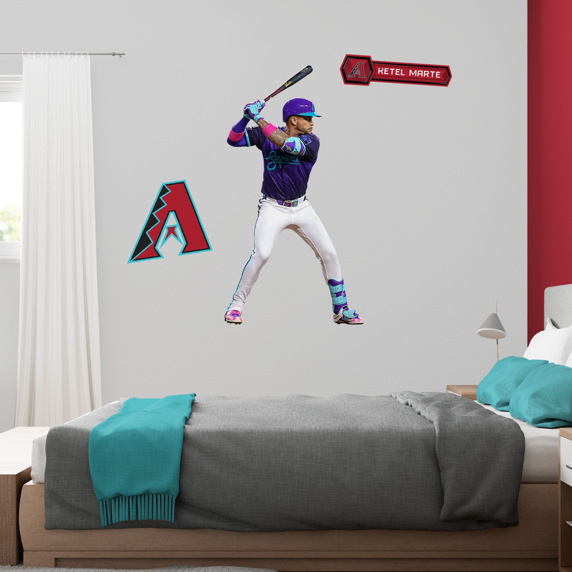 Ketel Marte - RealBig City Connect Collection - Official MLB - Arizona Diamondbacks - Reusable Vinyl Wall Decals