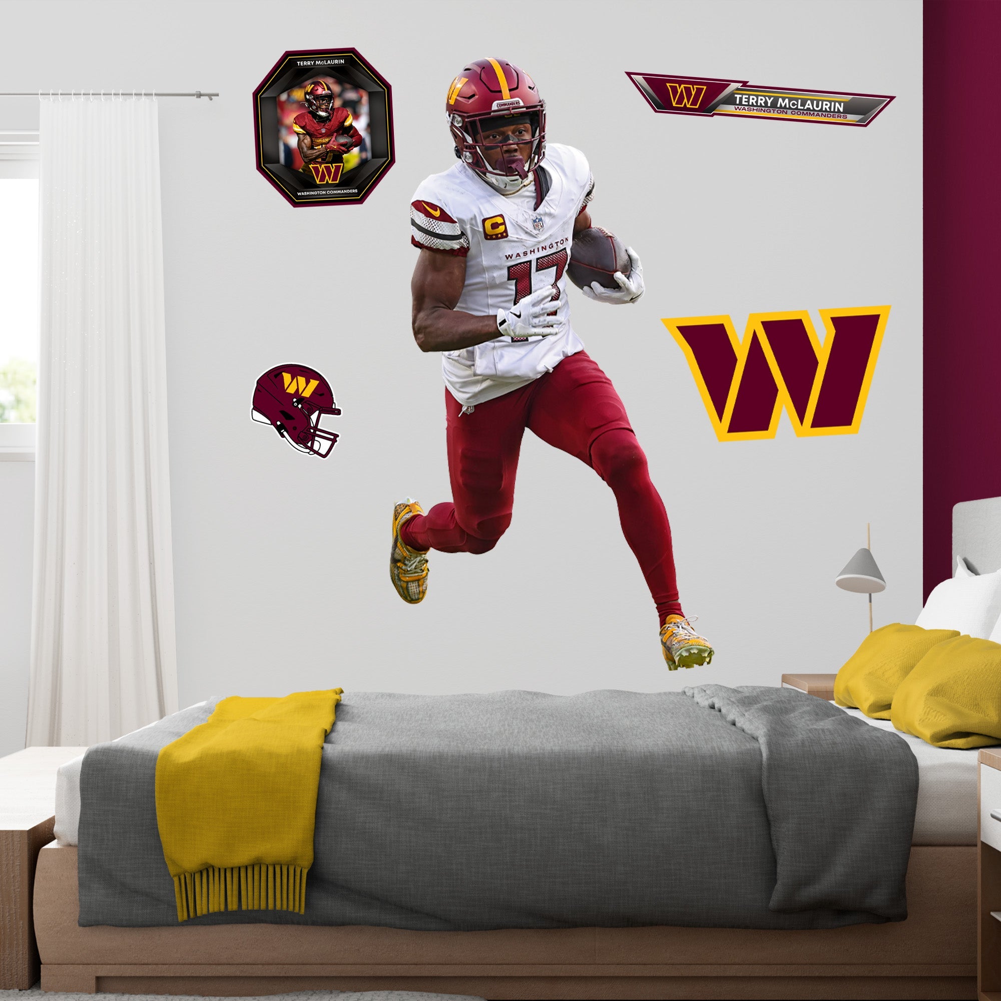 Terry McLaurin - RealBig Collection - Official NFL - Washington Commanders - Reusable Vinyl Wall Decals