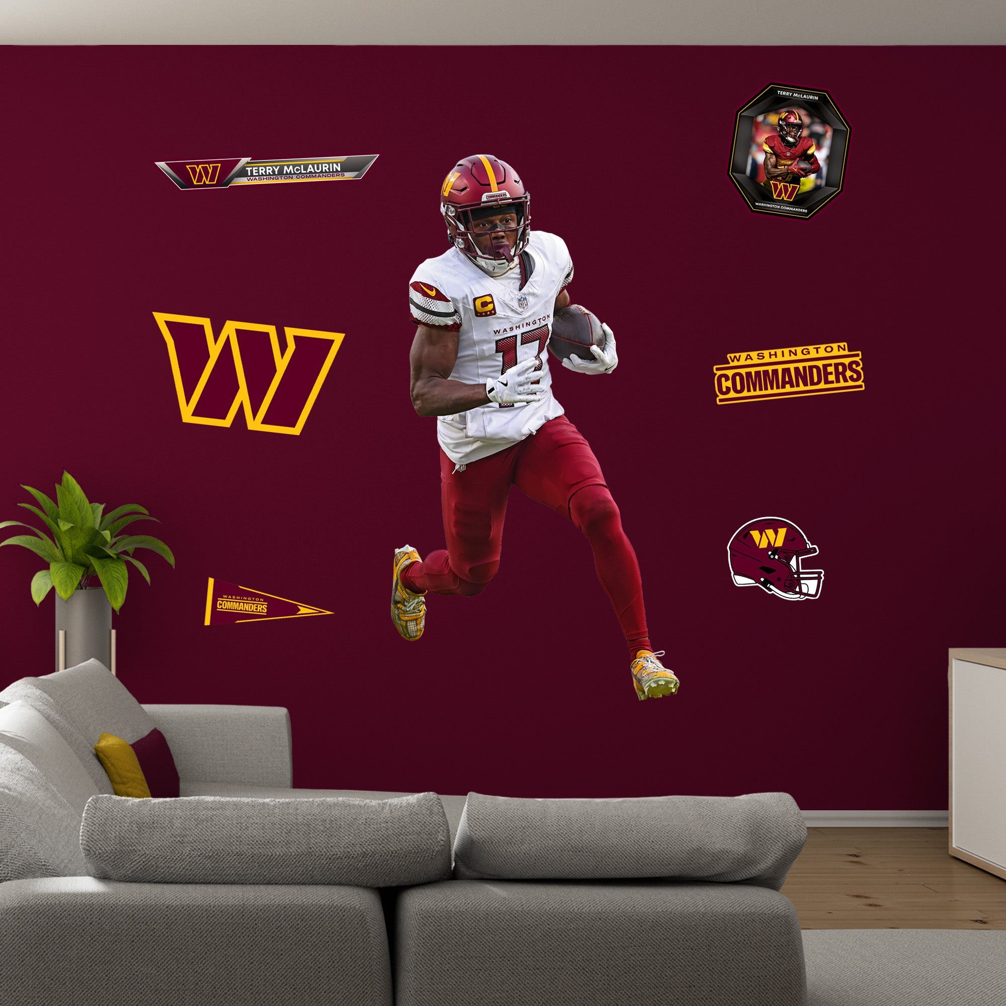 Terry McLaurin - RealBig Collection - Official NFL - Washington Commanders - Reusable Vinyl Wall Decals