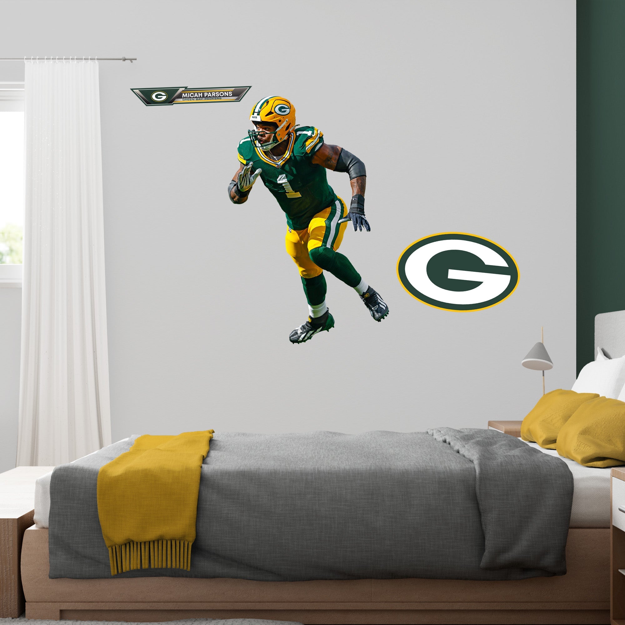 Micah Parsons - RealBig Collection - Official NFL - Green Bay Packers - Reusable Vinyl Wall Decals