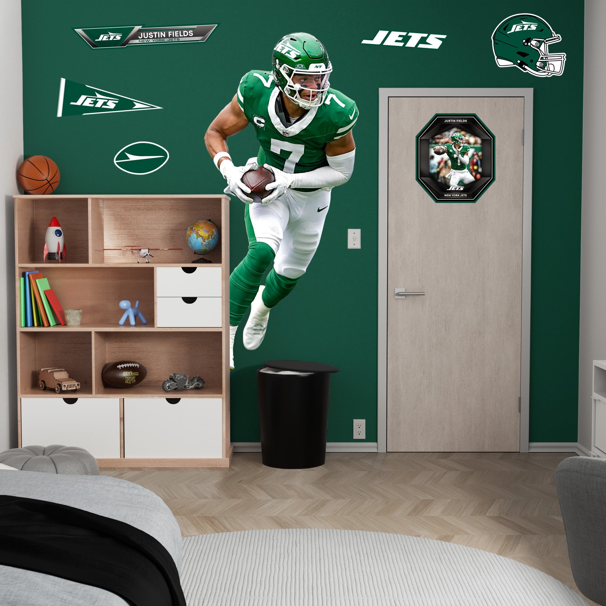 Justin Fields - RealBig Collection - Official NFL - New York Jets - Reusable Vinyl Wall Decals