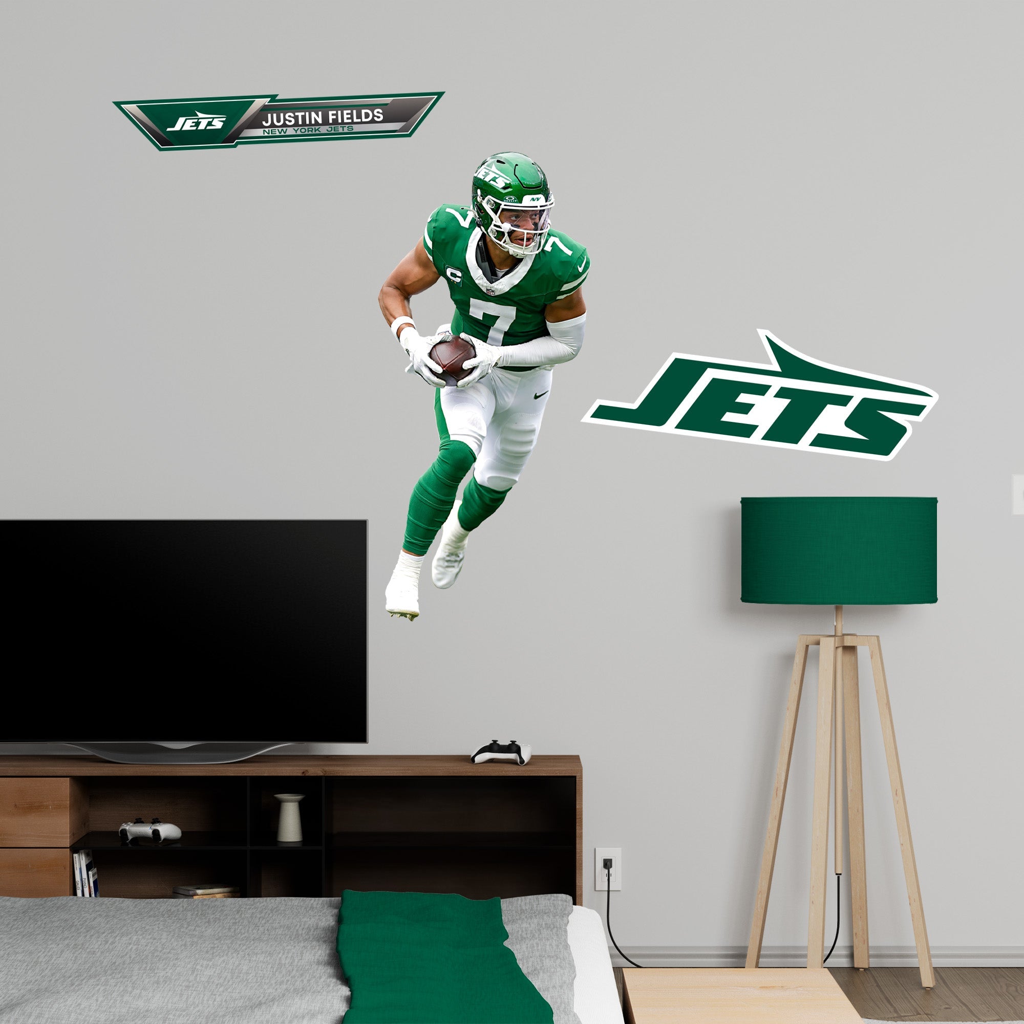 Justin Fields - RealBig Collection - Official NFL - New York Jets - Reusable Vinyl Wall Decals