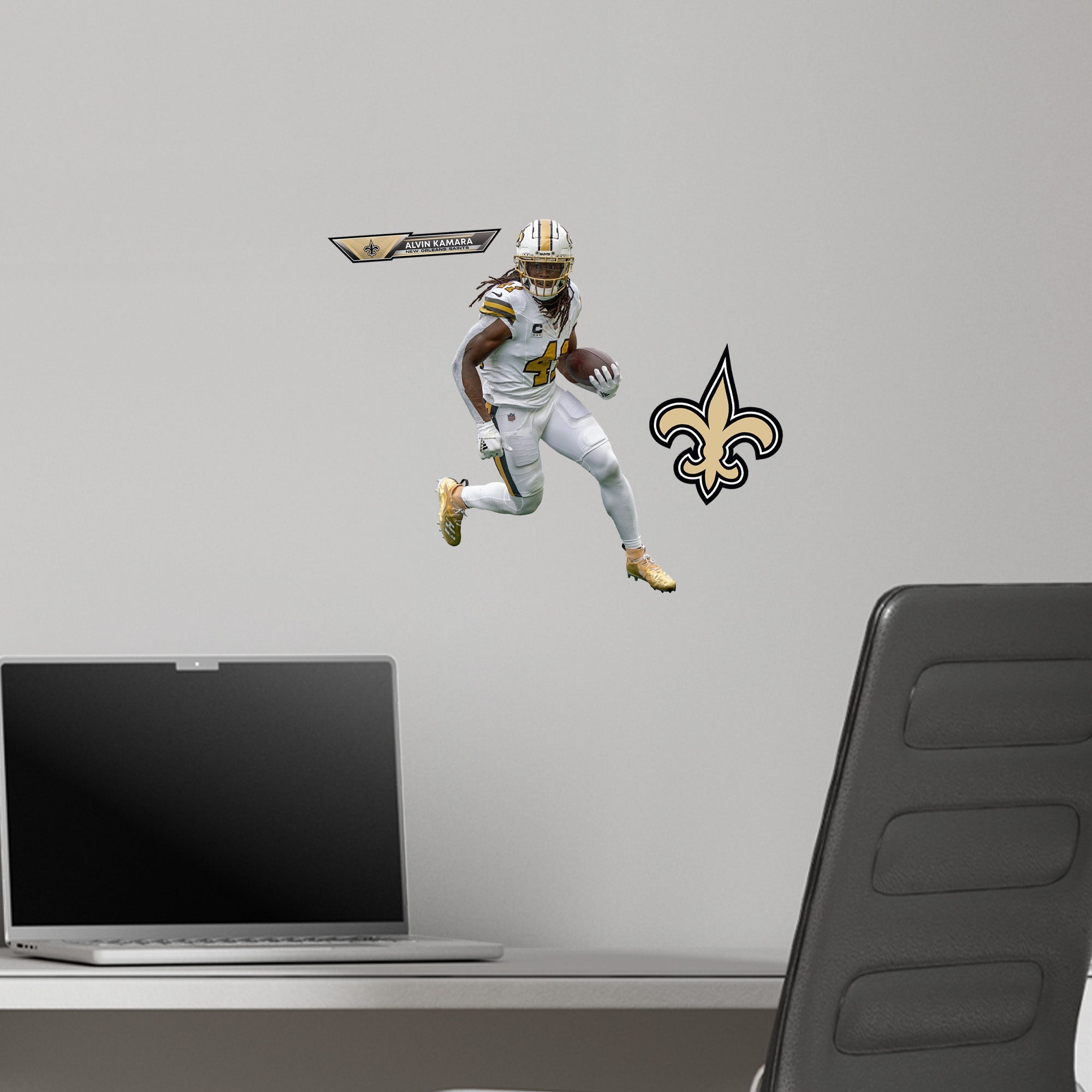 Alvin Kamara - RealBig Alternate Collection - Official NFL - New Orleans Saints - Reusable Vinyl Wall Decals