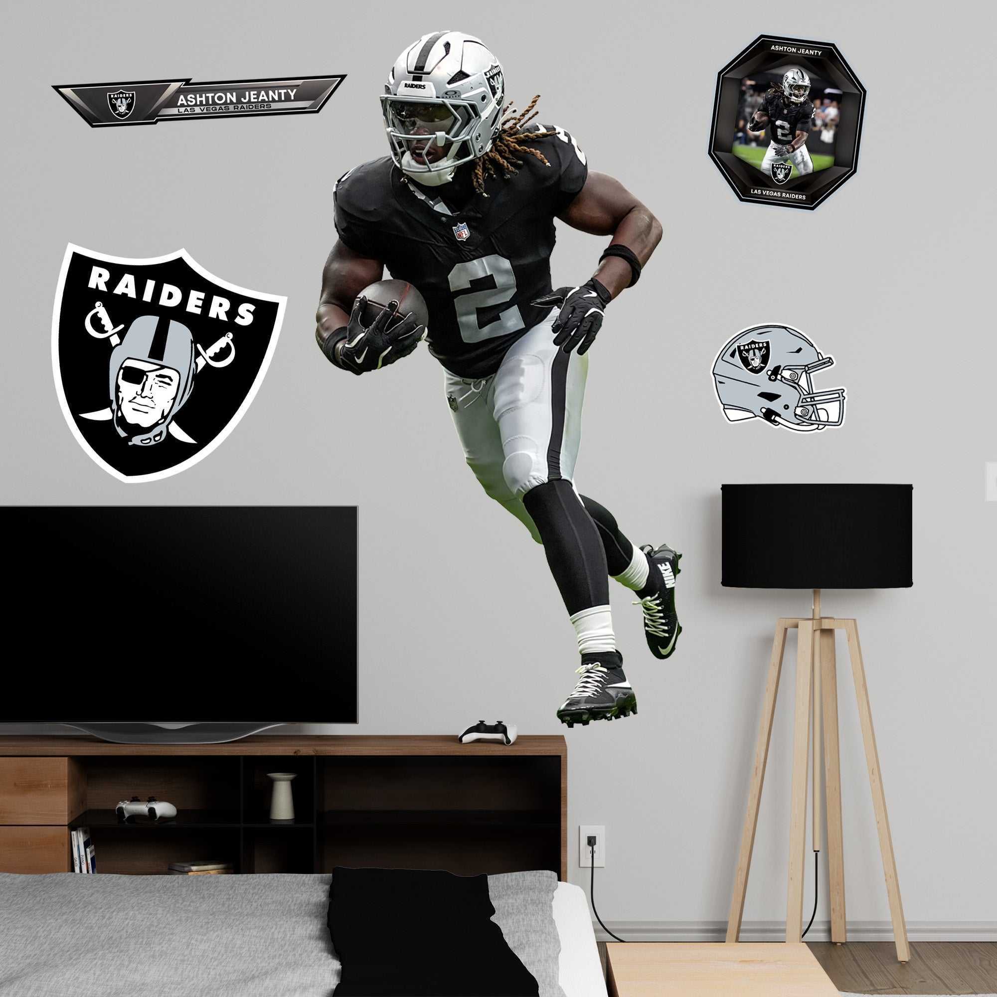 Ashton Jeanty - RealBig Collection - Official NFL - Las Vegas Raiders - Reusable Vinyl Wall Decals