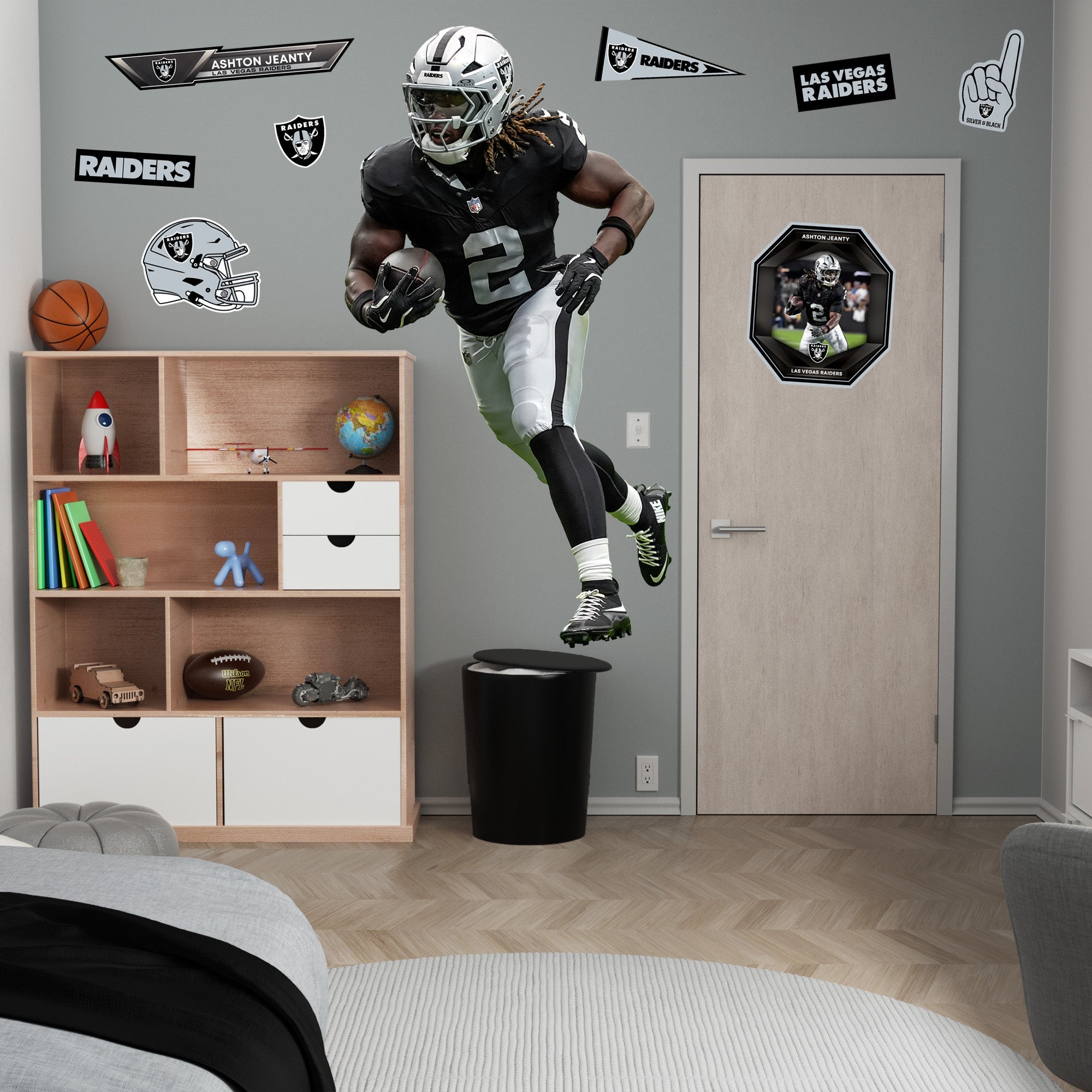 Ashton Jeanty - RealBig Collection - Official NFL - Las Vegas Raiders - Reusable Vinyl Wall Decals
