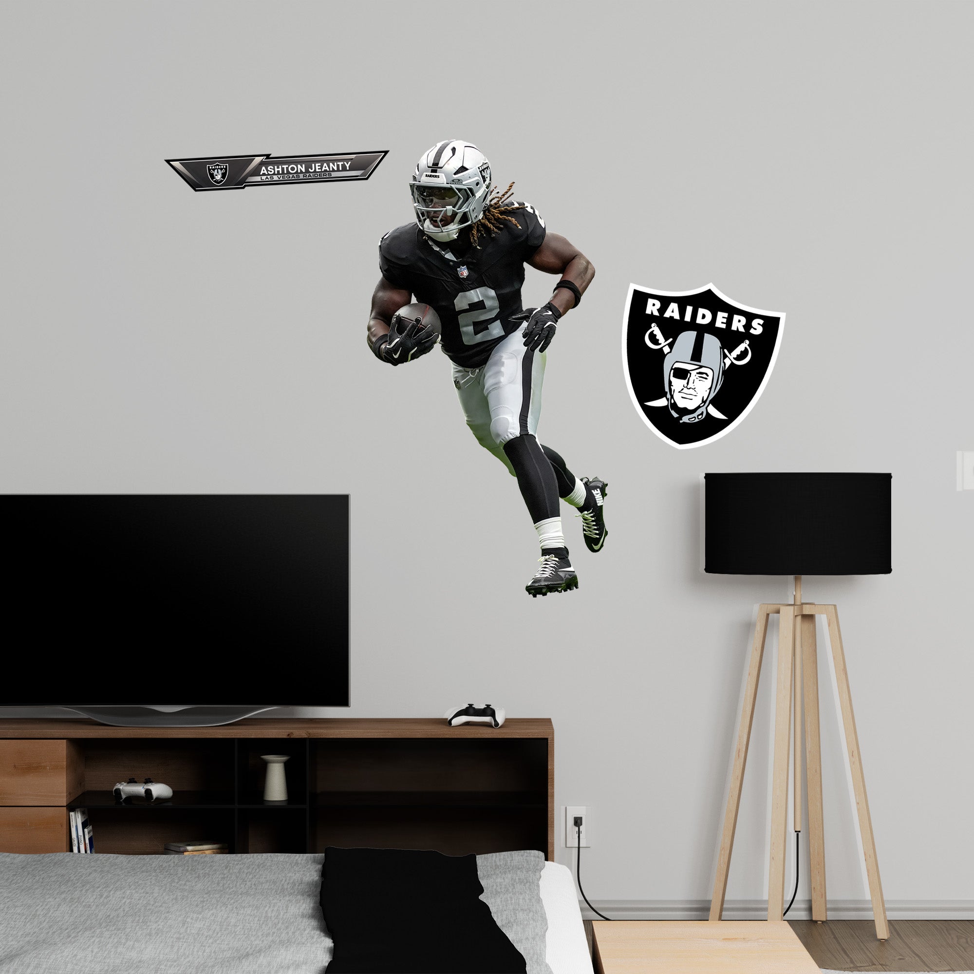Ashton Jeanty - RealBig Collection - Official NFL - Las Vegas Raiders - Reusable Vinyl Wall Decals