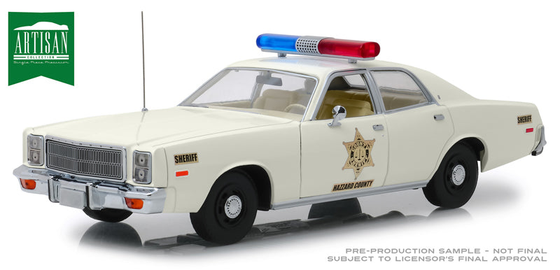 Greenlight 19055 1/18 Scale Hazzard County Sheriff - 1977 Plymouth Fury Authentic