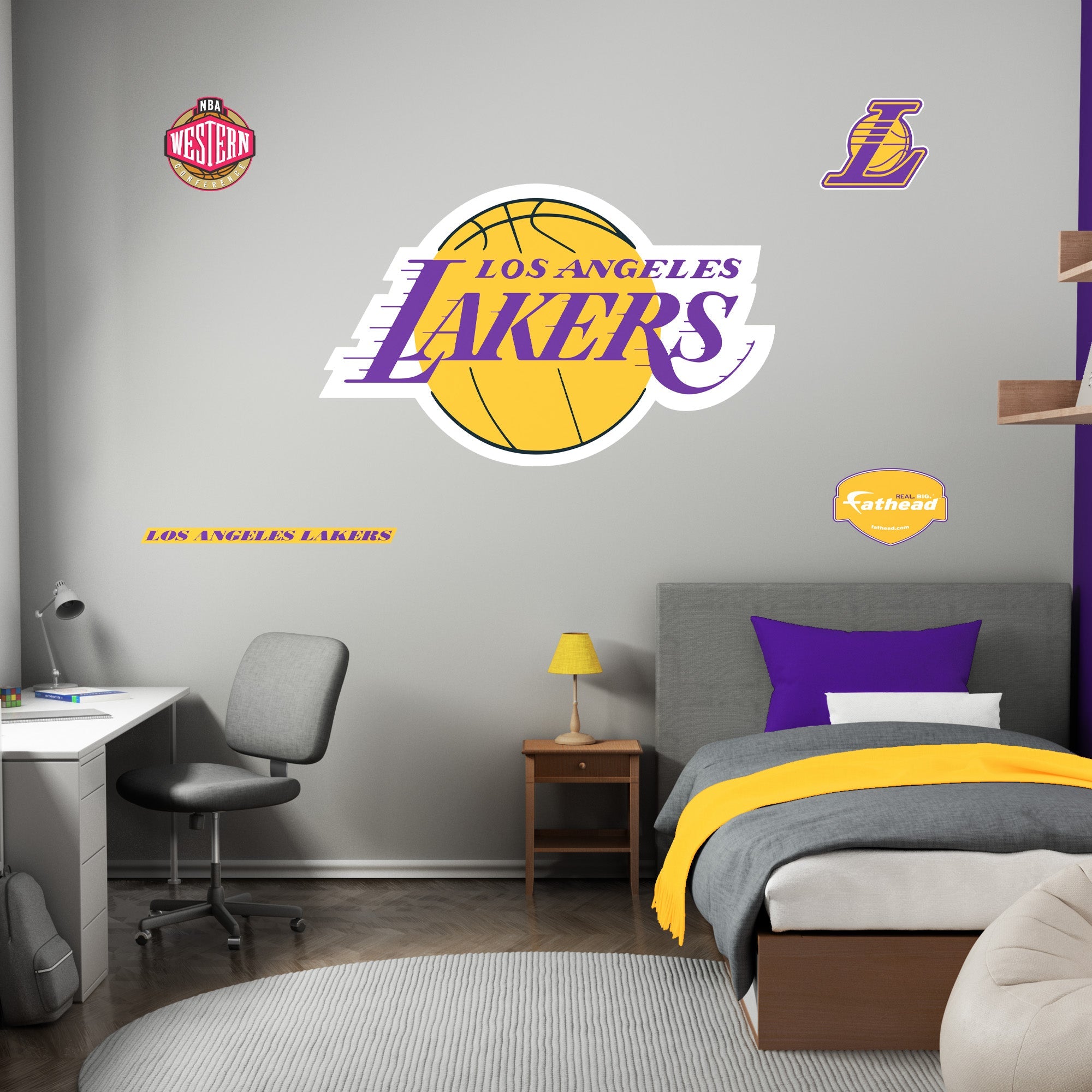 Los Angeles Lakers - RealBig Logo Collection - Official NBA - Reusable Vinyl Wall Decals