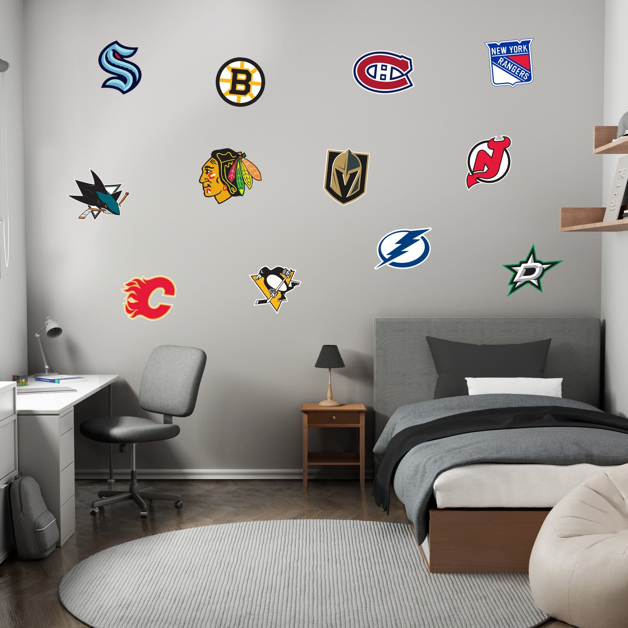 NHL Team Logos - RealBig Logo Collection - Official NHL - Reusable Vinyl Wall Decals