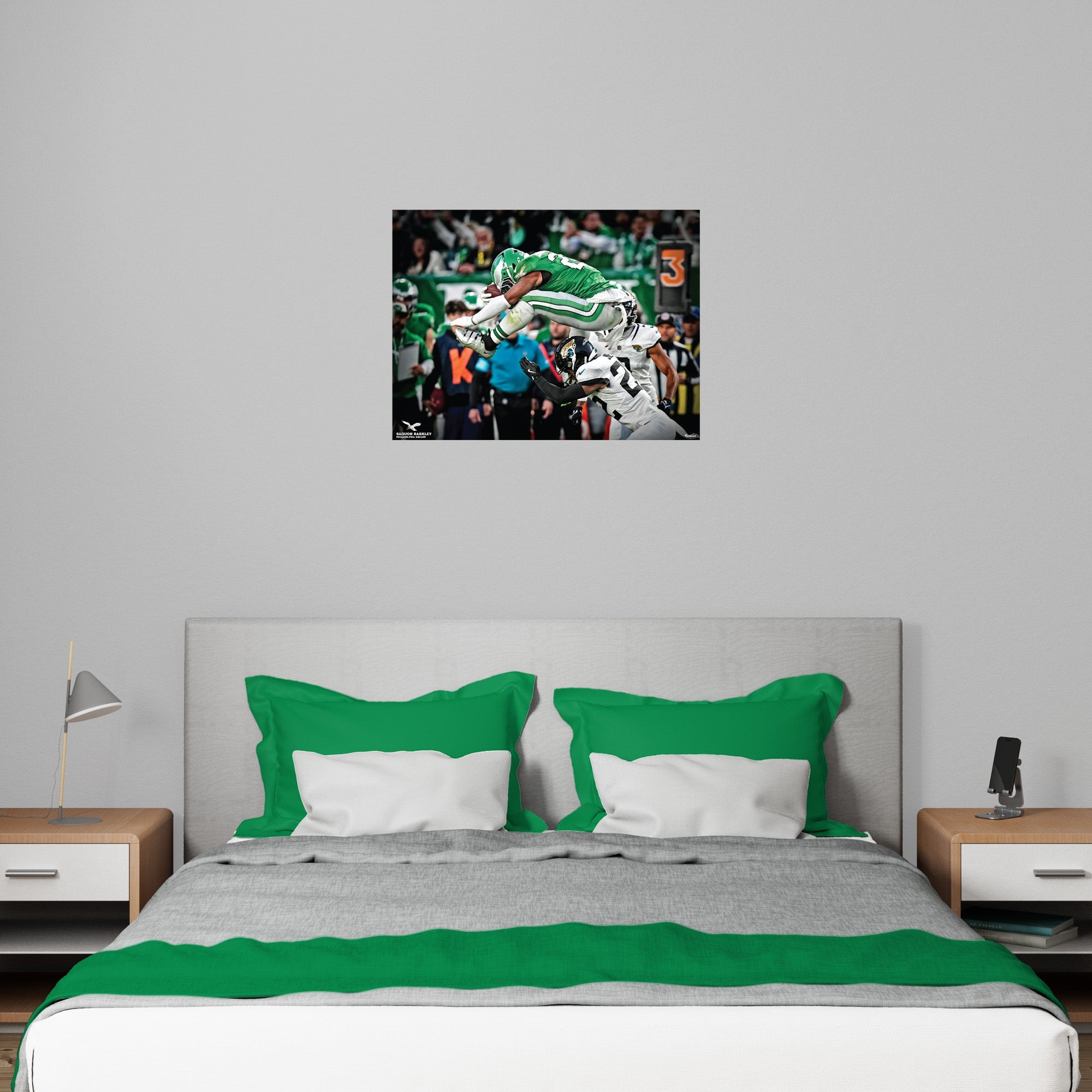 Saquon Barkley - Backward Hurdle Peel & Stick Poster - Official NFL - Philadelphia Eagles Reusable Vinyl Wall Decal