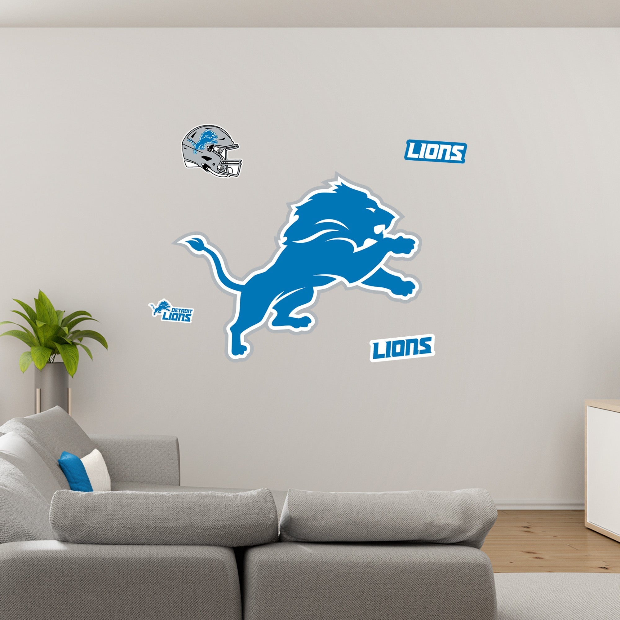Detroit Lions - RealBig Logo Collection - Official NFL - Reusable Vinyl Wall Decals